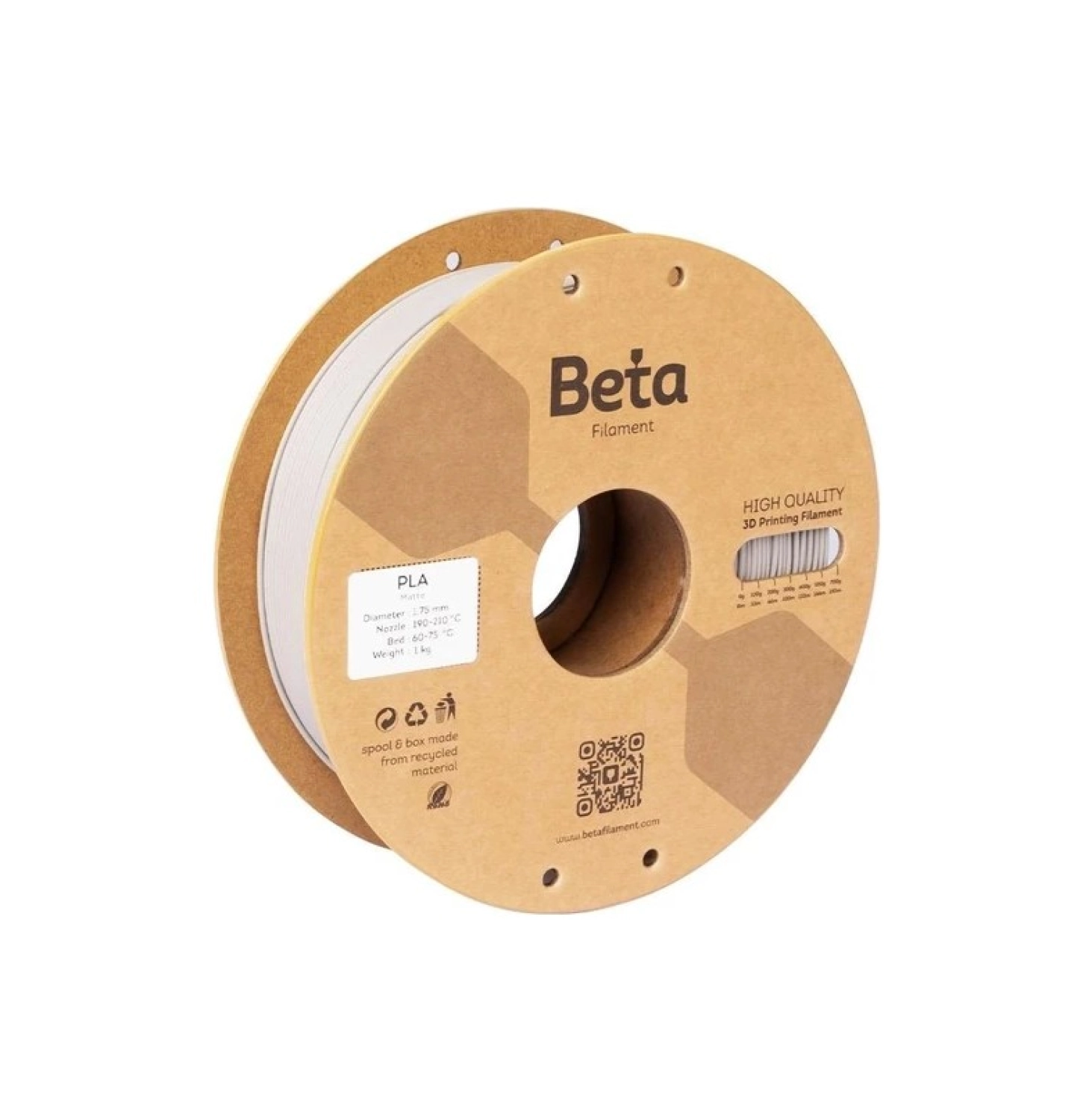 Beta Pla Matte Filament Warm Grey ürün görseli