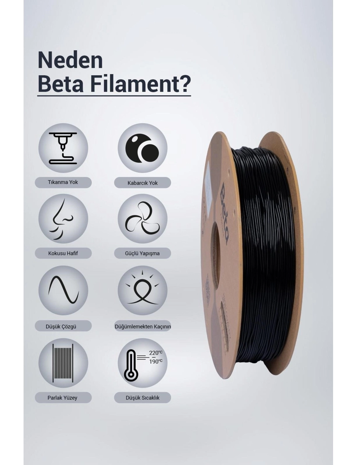 Beta Tpu 95A Filament Black - Görsel 3