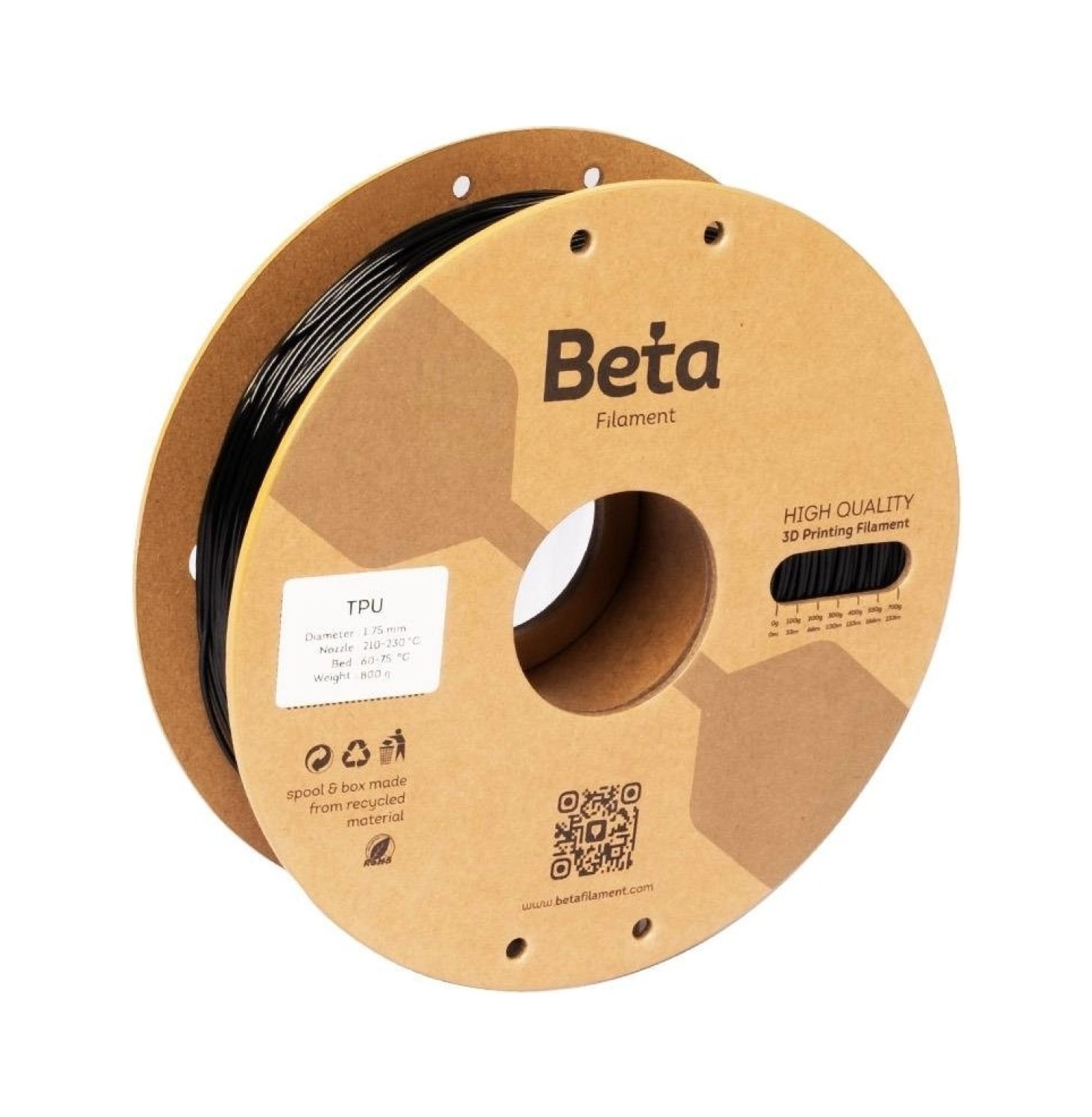 Beta Tpu 95A Filament Black - Görsel 2