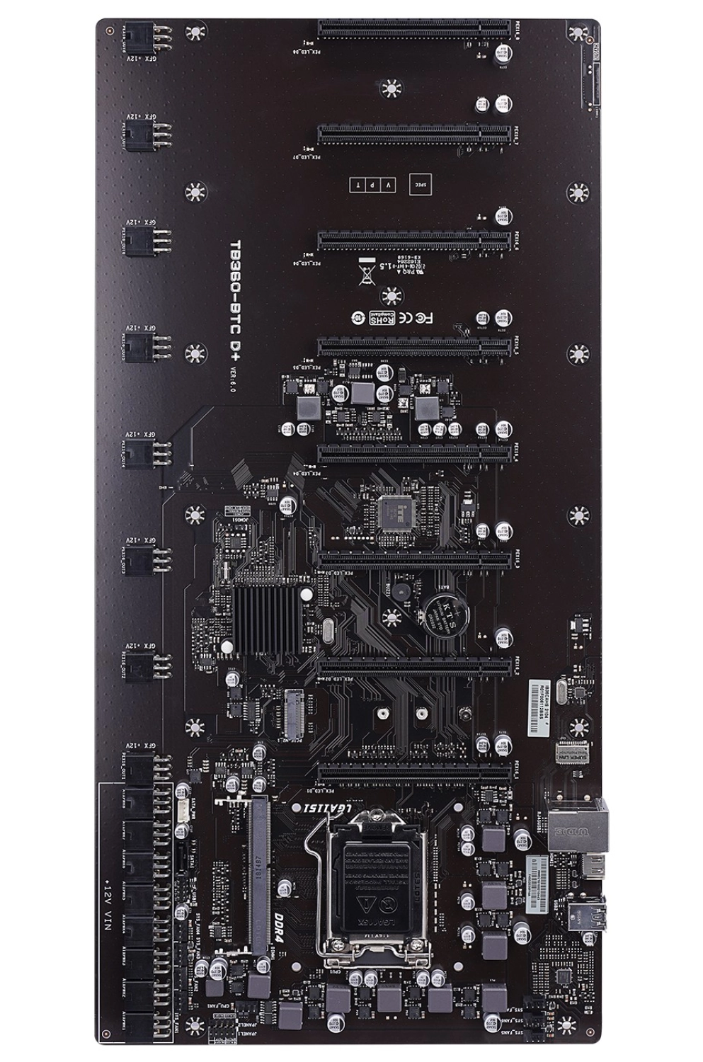 Biostar Bıostar Biostar Tb360-Btc D+ Lga1151 Sodımm Ddr4 8Li Ekran 6Pin Psu Girişli Mining Anakart - Görsel 2