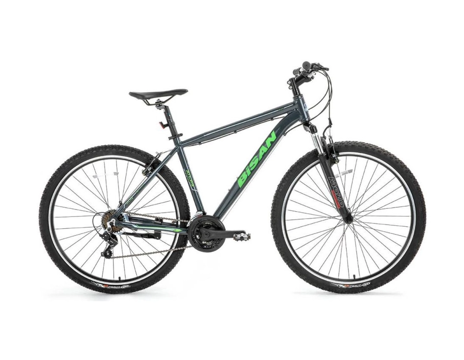 Bisan Atlas 26 V Fren 43 Cm Parlak Gri Yeşil Mtb Dağ Bisikleti ürün görseli