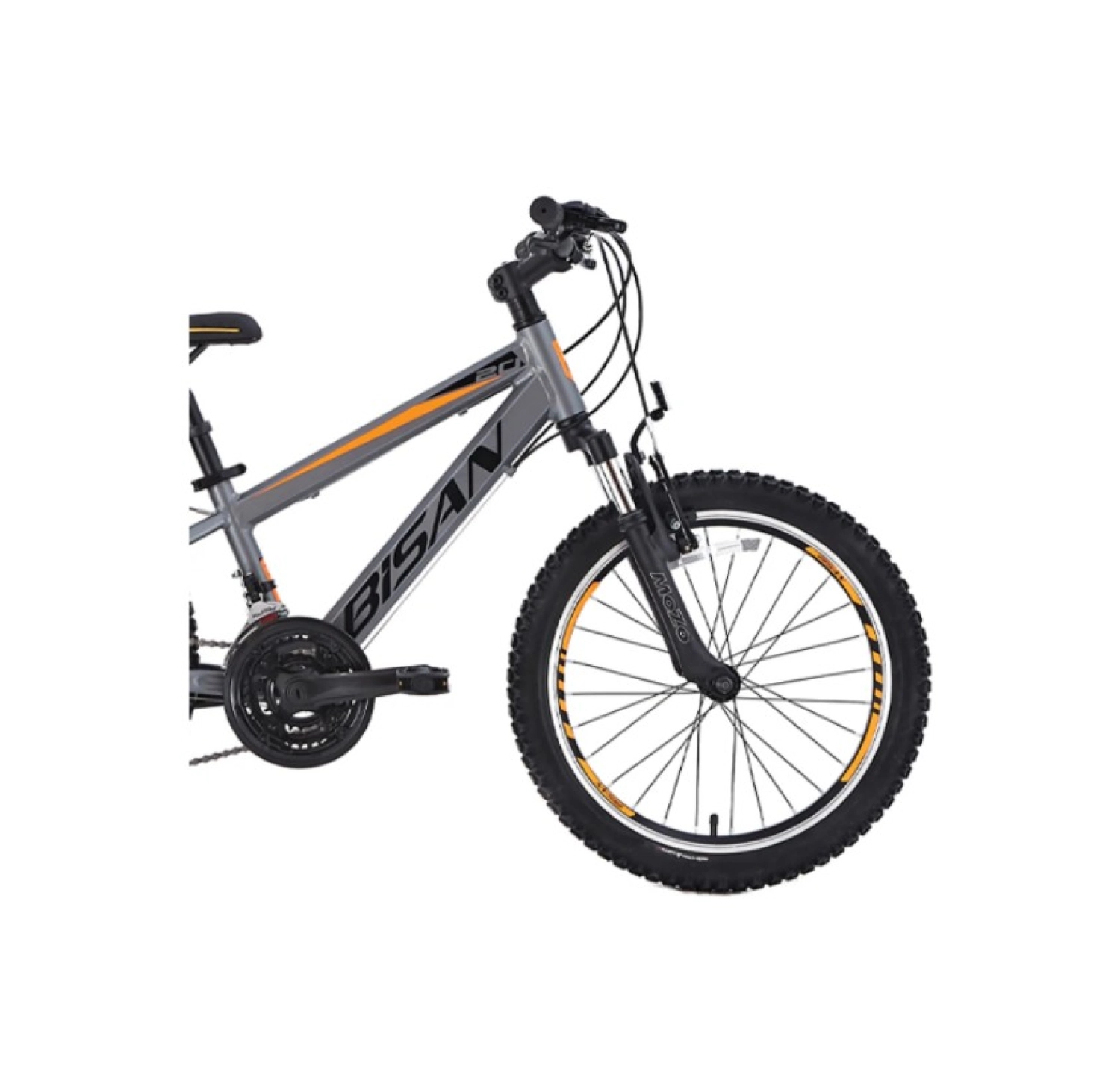Bisan Cooper Çocuk Bisikleti 28 Cm V 20 Jant 21 Vites Füme Siyah Turuncu - Görsel 2