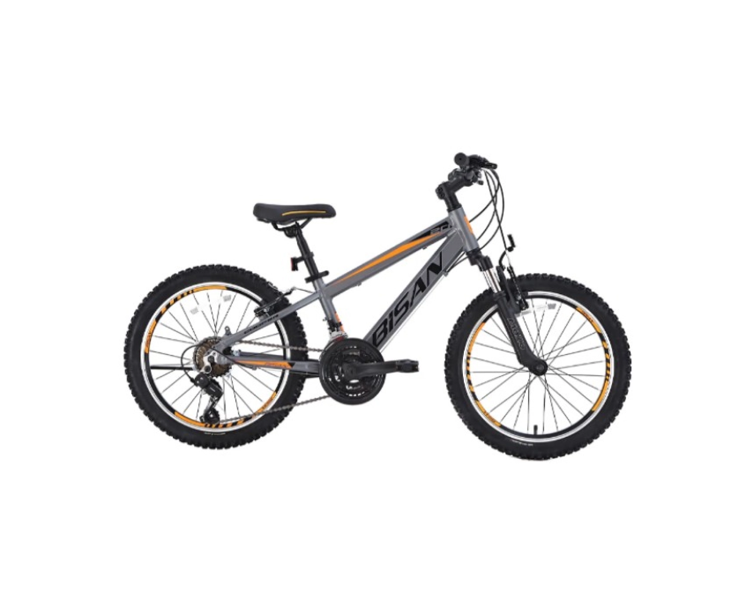 Bisan Cooper Çocuk Bisikleti 28 Cm V 20 Jant 21 Vites Füme Siyah Turuncu ürün görseli