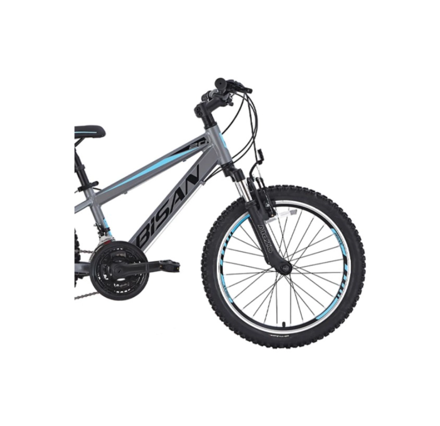 Bisan Cooper Çocuk Bisikleti 30 Cm V 24 Jant 21 Vites Füme Siyah Mavi - Görsel 2