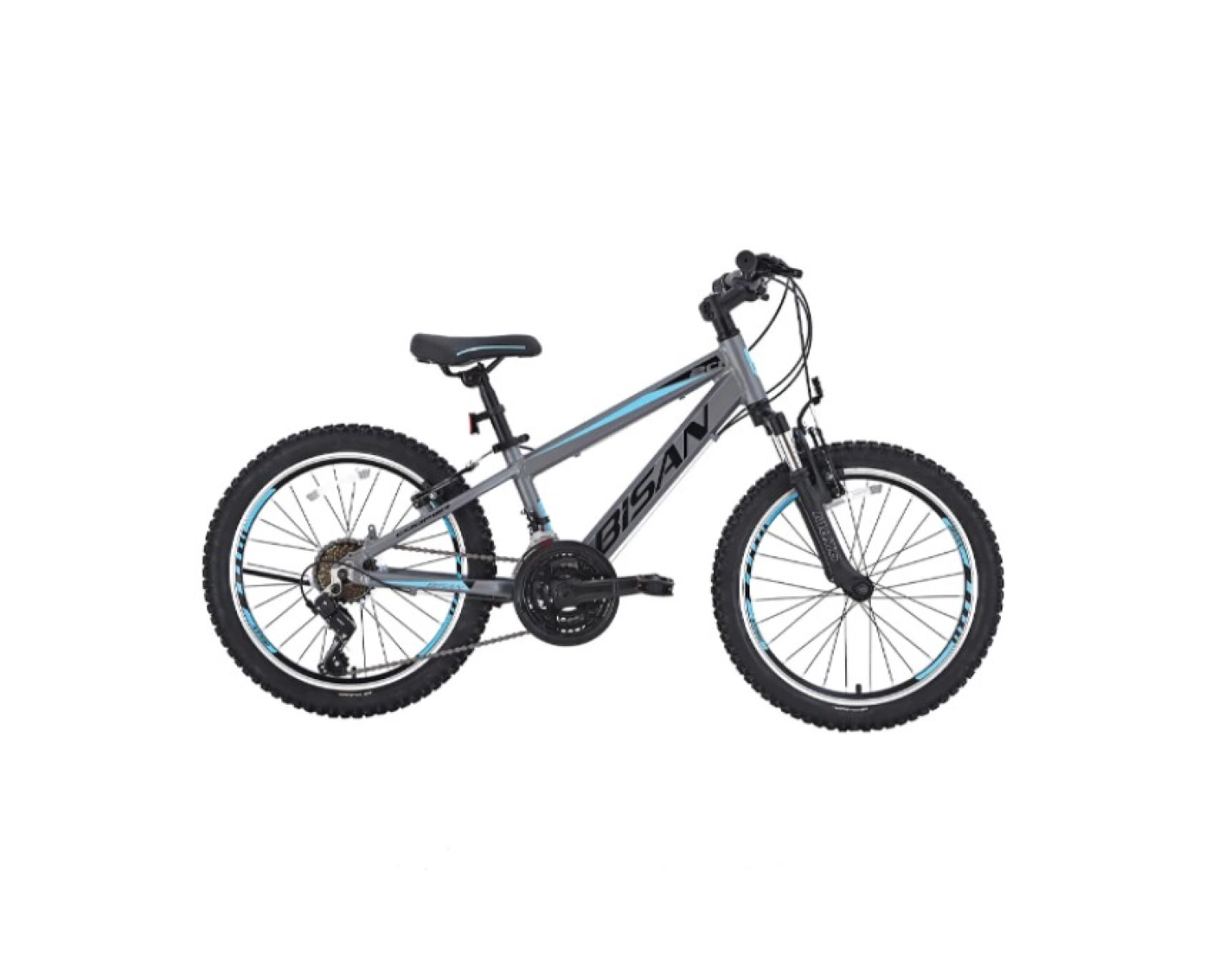 Bisan Cooper Çocuk Bisikleti 30 Cm V 24 Jant 21 Vites Füme Siyah Mavi ürün görseli