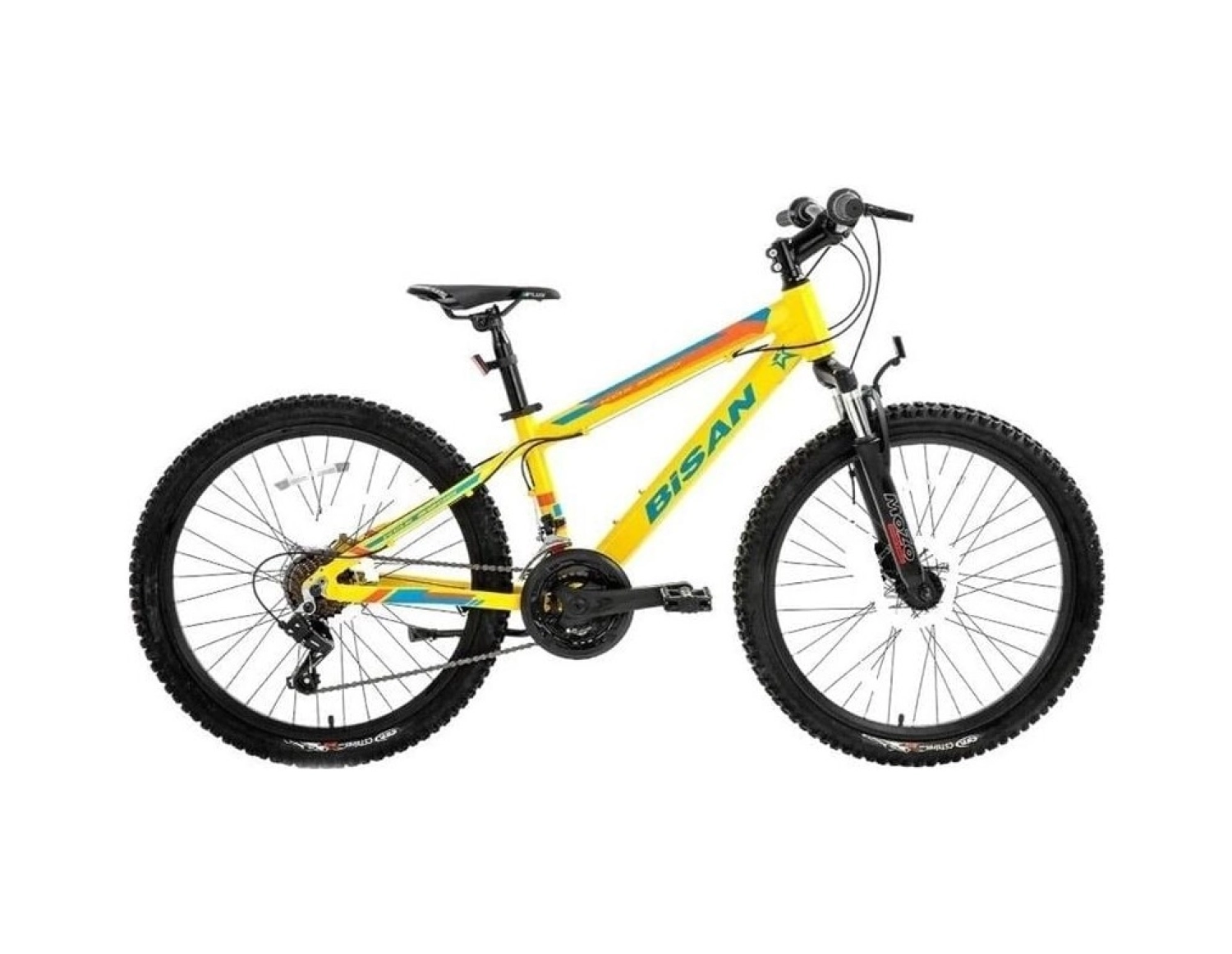 Bisan Kdx 2900 Erkek Dağ Bisikleti 32Cm V 24 Jant 21 Vites Cat Sarı Mavi Turuncu ürün görseli