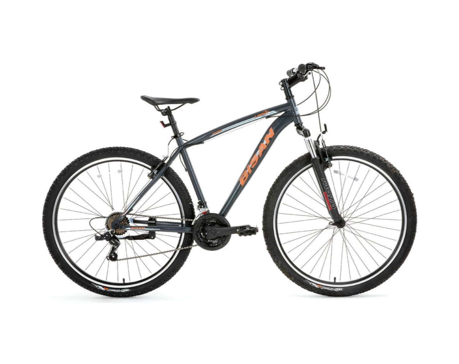 Bisan Leon Dağ Bisikleti 48 Cm V 27.5 Jant 21 Vites Neon Mat Gri Turuncu ürün görseli