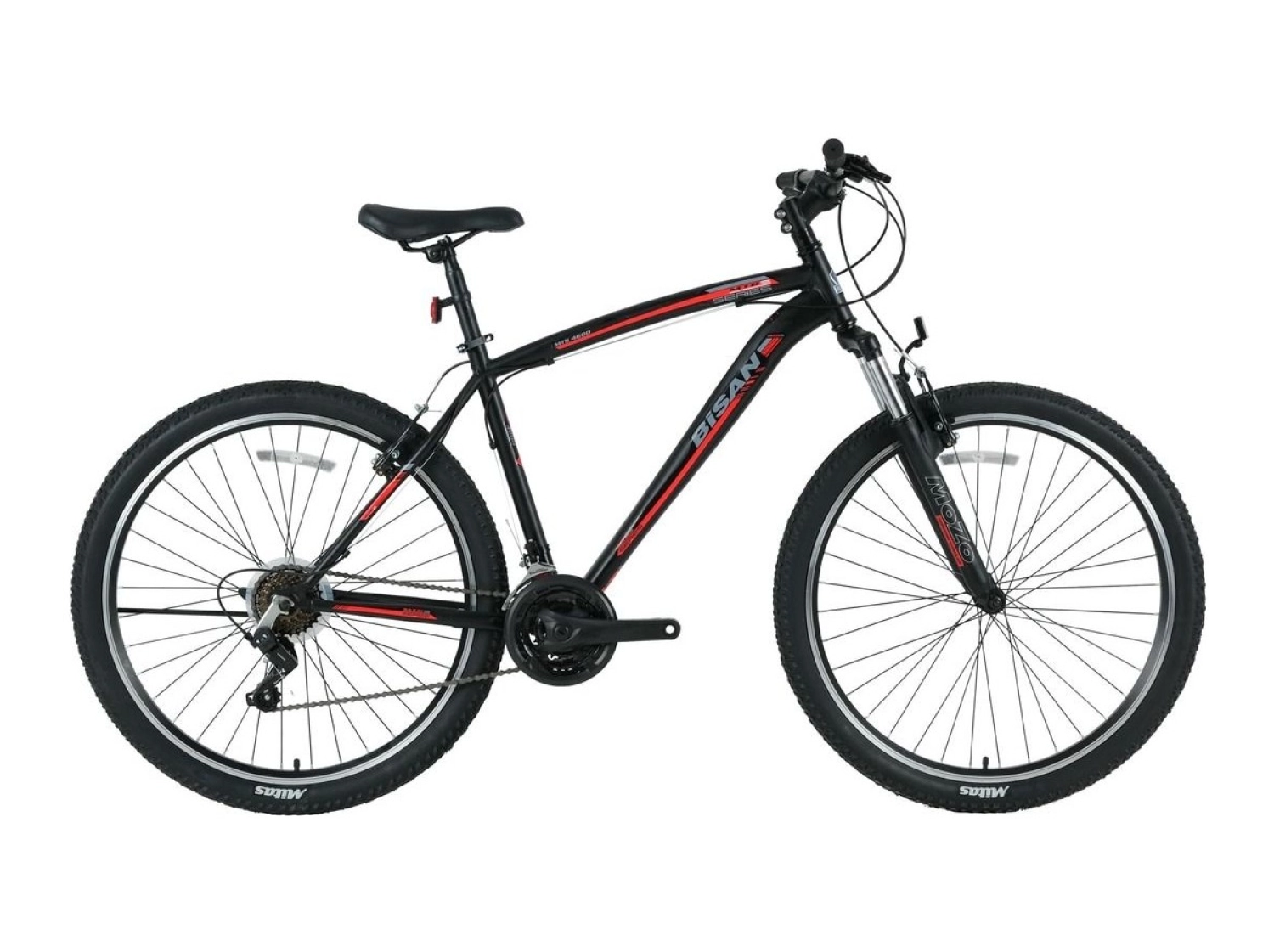 Bisan Mts 4600 21 Vites 26 Jant V-Fren Dağ Bisikleti Mtb Siyah - Kırmızı 18"/46Cm ürün görseli