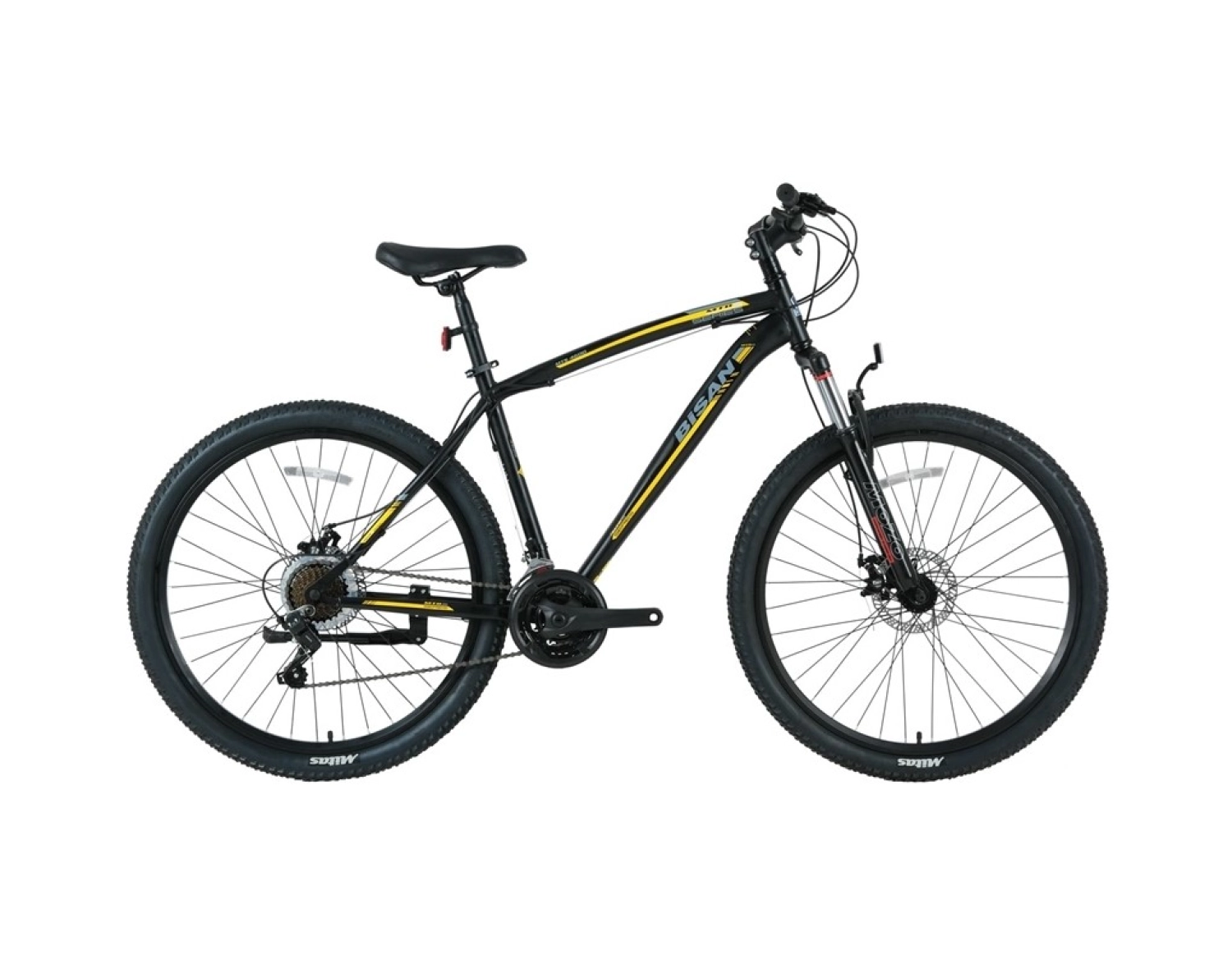 Bisan Mts 4600 Erkek Dağ Bisikleti 44Cm Md 26 Jant 21 Vites Mat Siyah Sarı ürün görseli