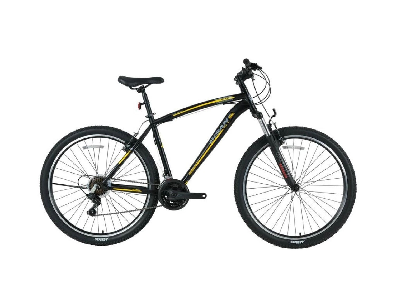 Bisan Mts 4600 Erkek Dağ Bisikleti 48Cm V 29 Jant 21 Vites Mat Siyah Sarı ürün görseli