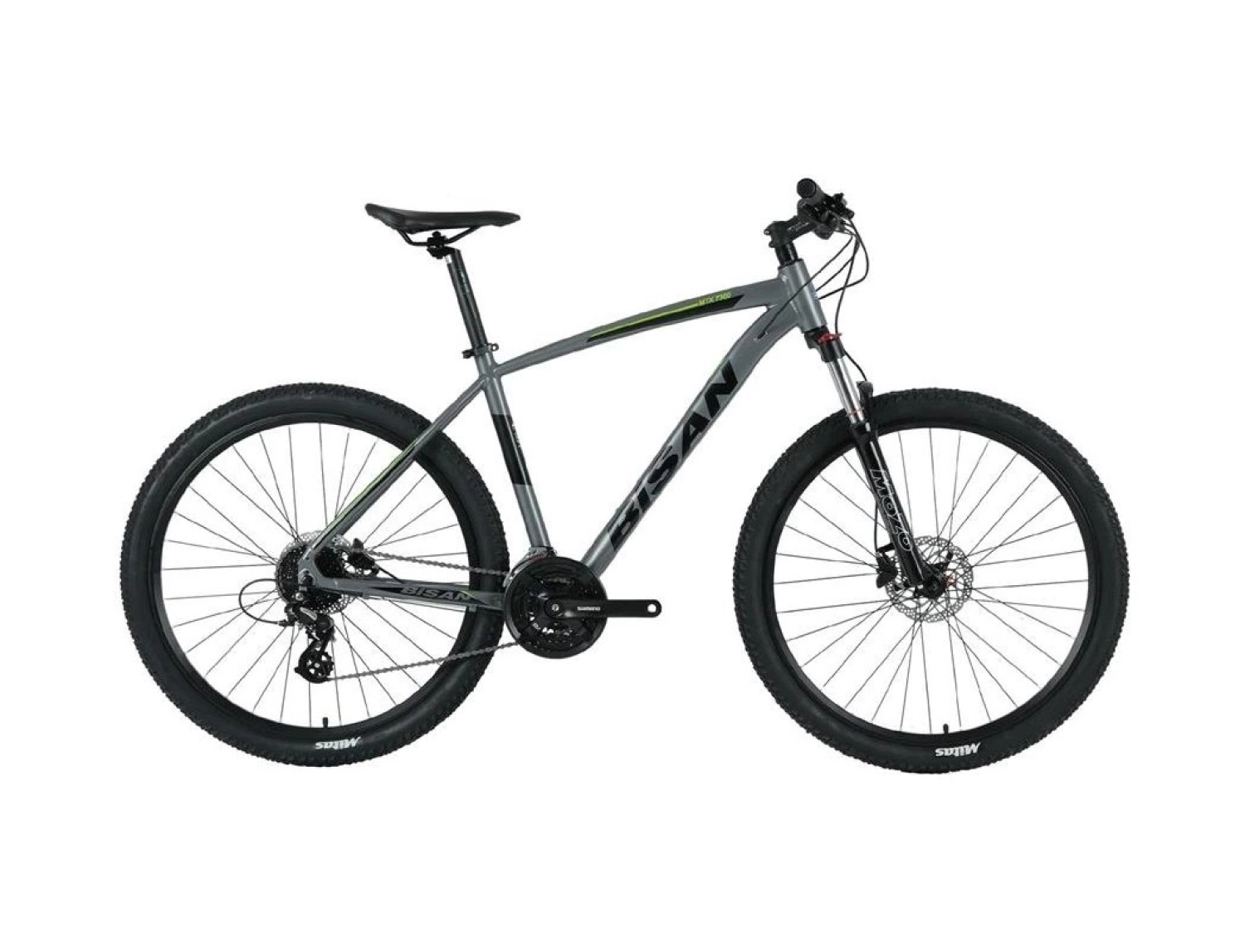 Bisan Mtx 7300 Erkek Dağ Bisikleti 39.5 Cm Hd 26 Jant 24 Vites Metalik Gri Yeşil ürün görseli