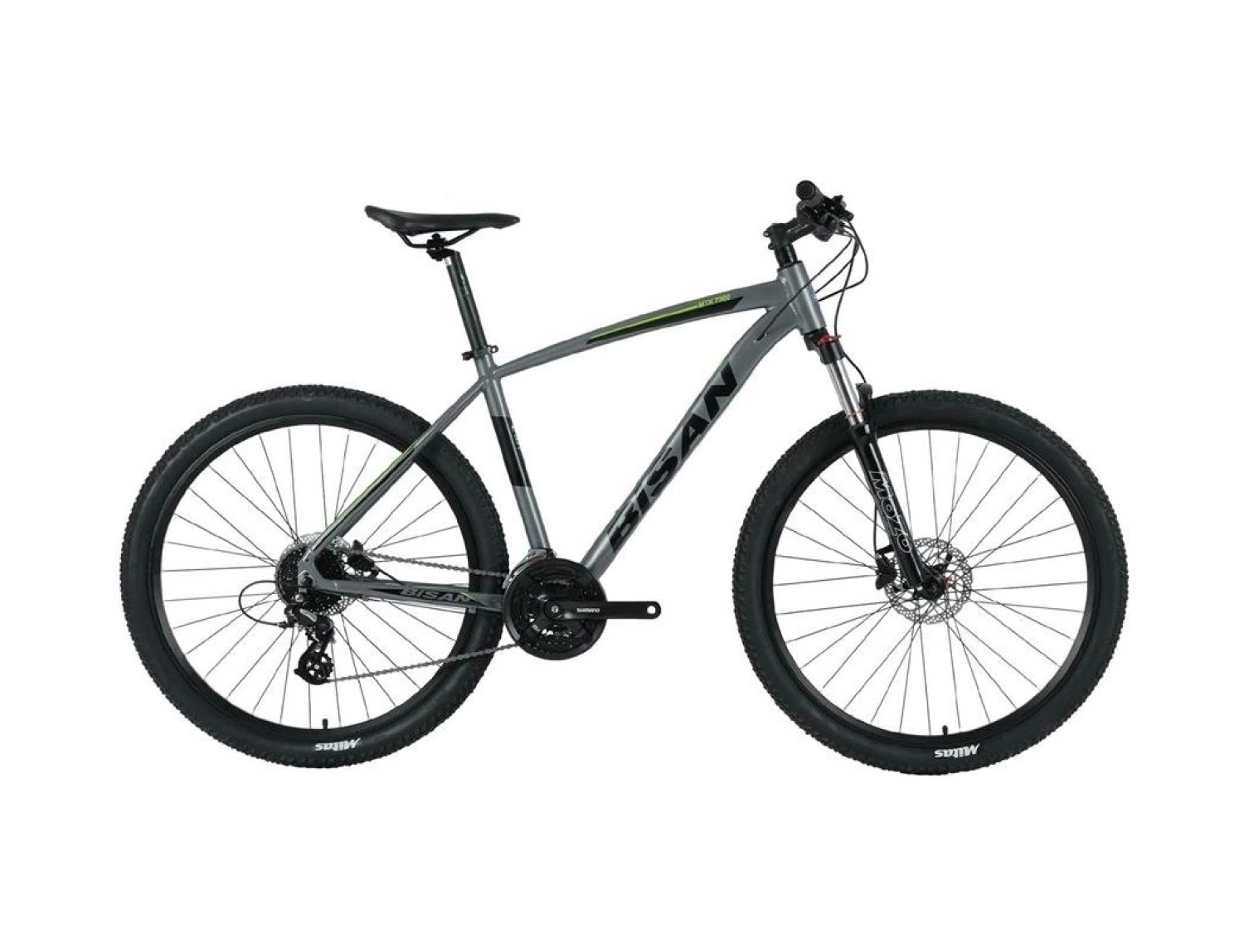 Bisan Mtx 7300 Erkek Dağ Bisikleti 48 Cm Hd 29 Jant 24 Vites Metalik Gri Yeşil ürün görseli