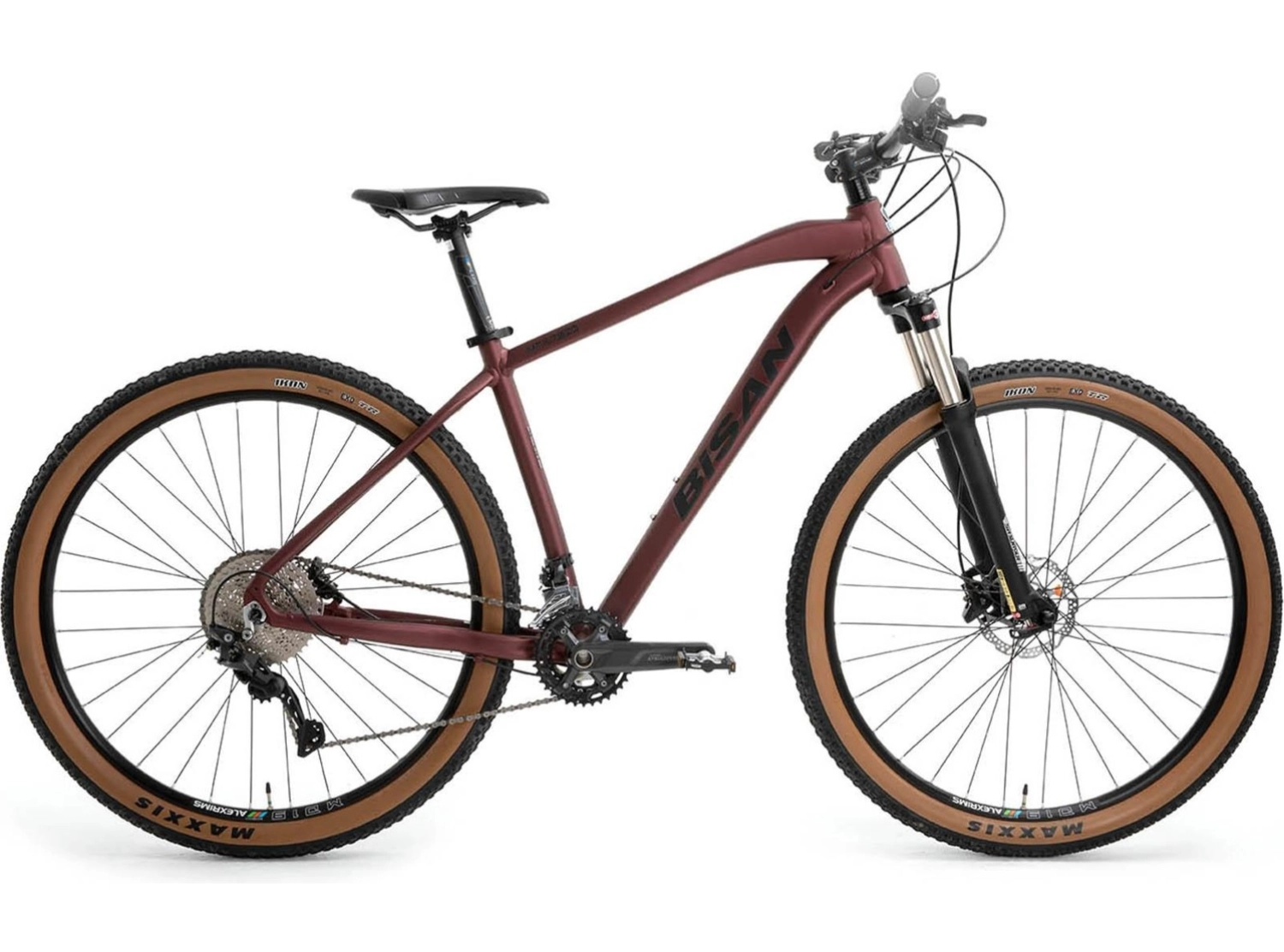 Bisan Mtx 7600 27,5 17-43 Hd Dağ Bisikleti Mat Koyu Bordo Siyah - Görsel 2