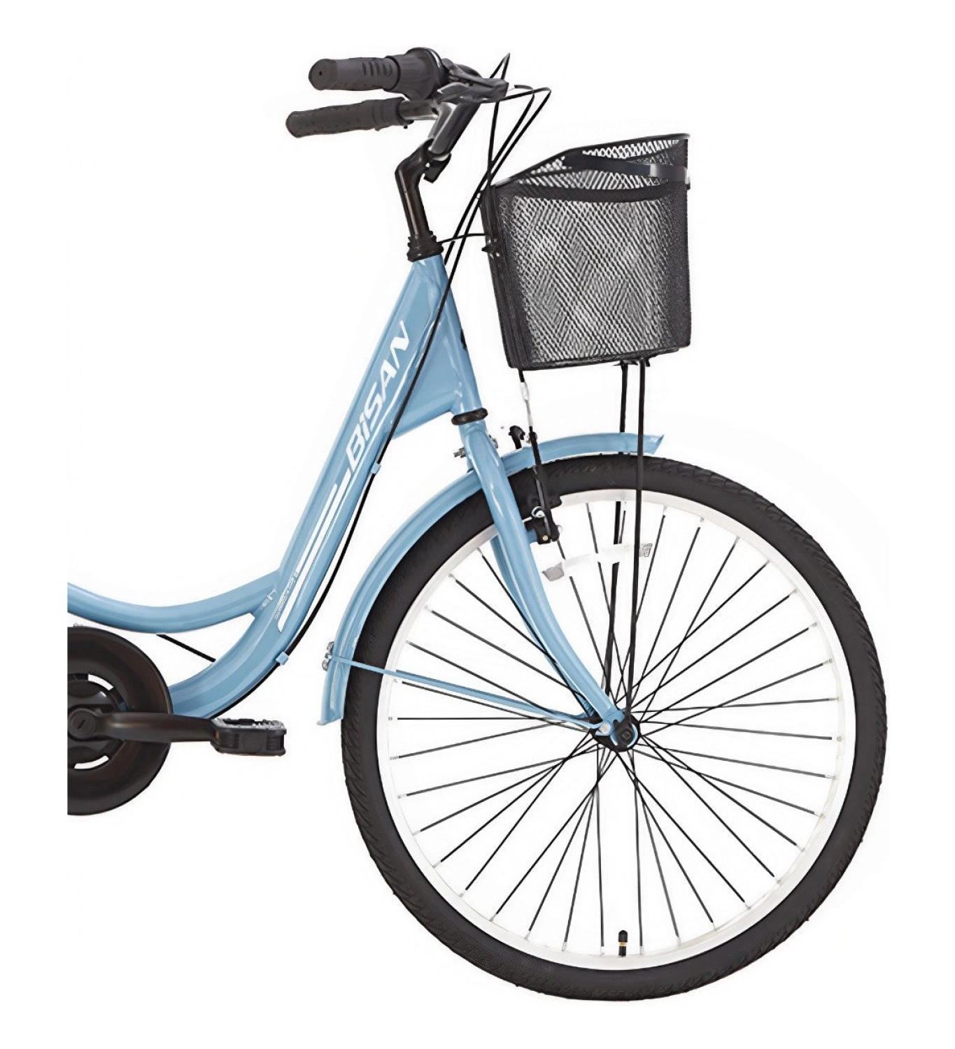 Bisan Sorrento-S Şehir Bisikleti 36 Cm V 24 Jant 7 Vites Bebek Mavisi Beyaz - Görsel 2