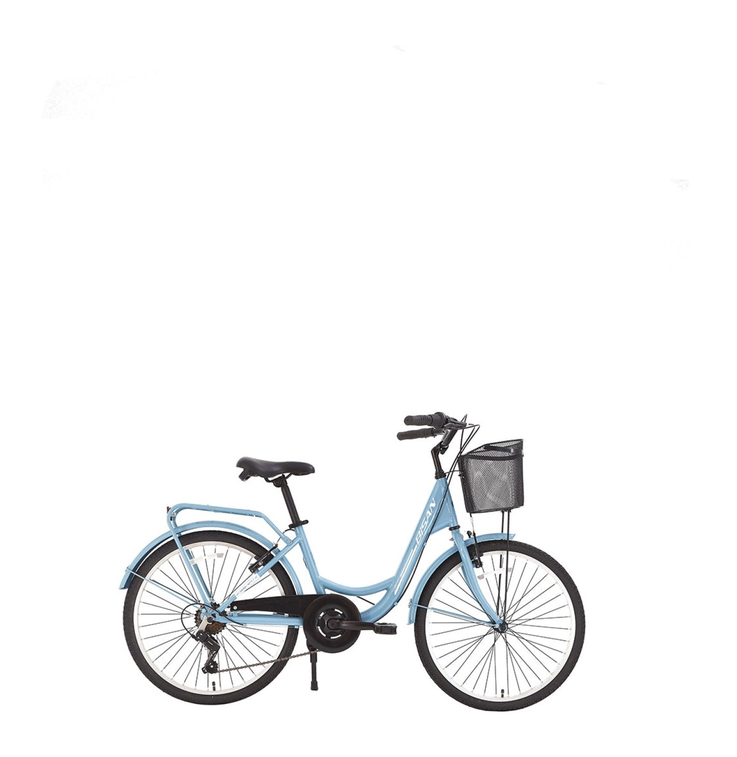 Bisan Sorrento-S Şehir Bisikleti 36 Cm V 24 Jant 7 Vites Bebek Mavisi Beyaz ürün görseli