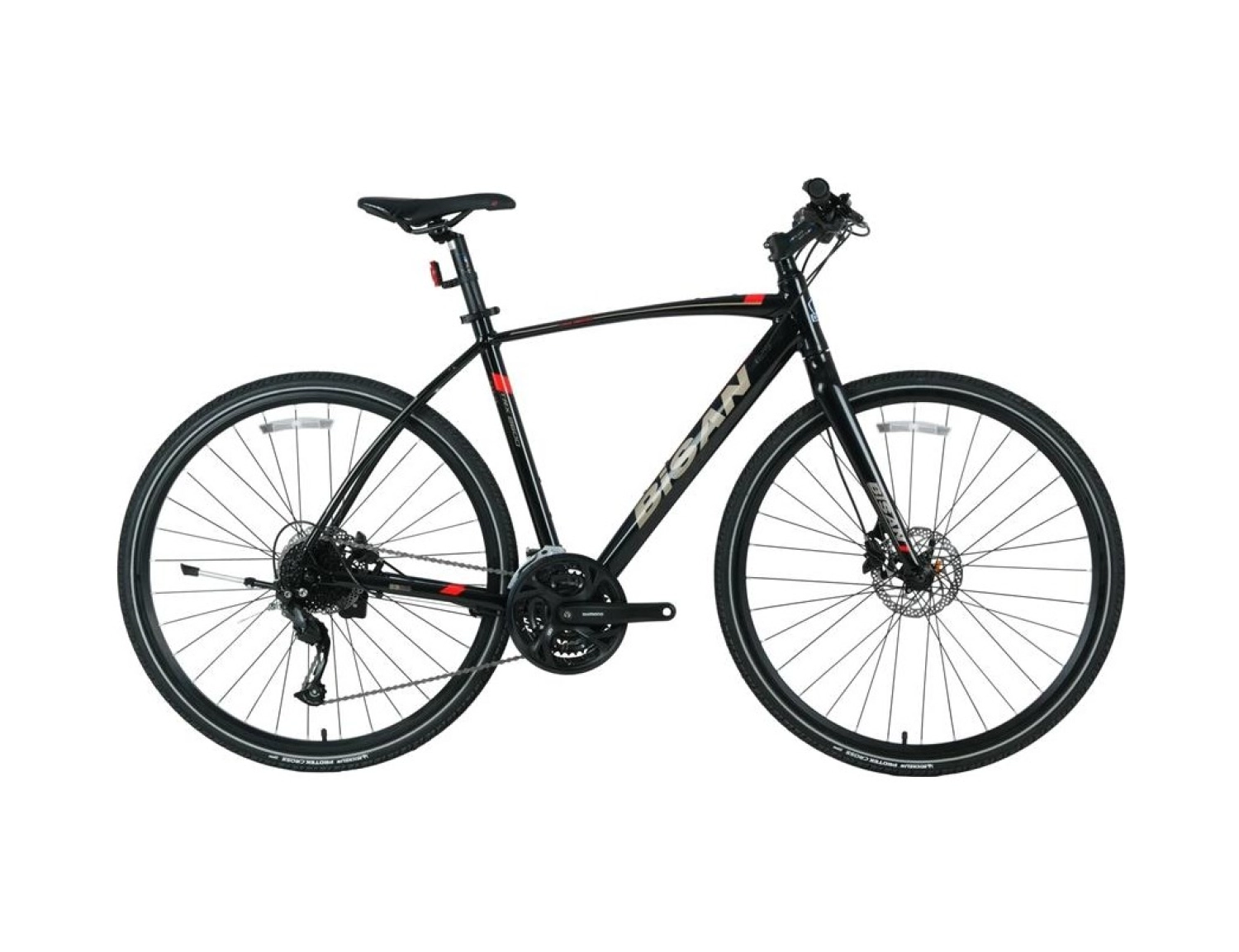 Bisan Trx 8600 Altus Erkek Şehir Bisikleti 52Cm Hd 28 Jant 27 Vites Parlak Siyah Kırmızı ürün görseli