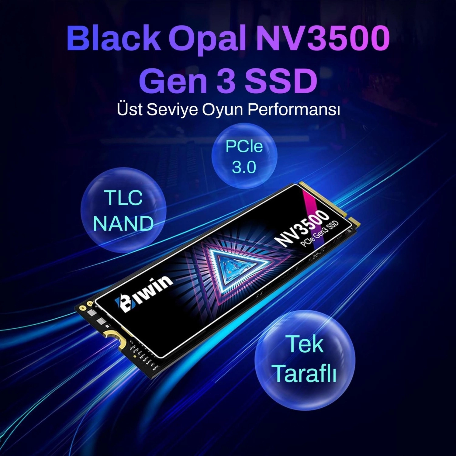 Biwin Nv3500512G-Rgx 512Gb 3500/2500Mb/S Gen3X4 22X80 M.2 Nvme Ssd - Görsel 3