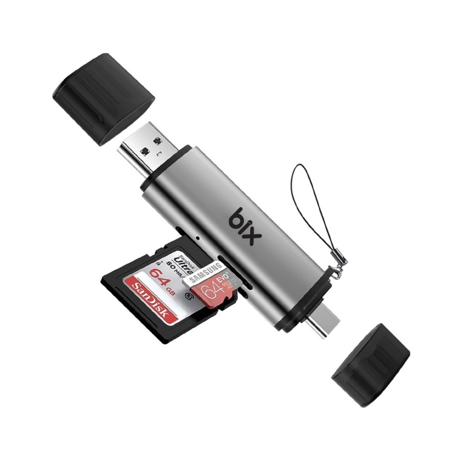 Bix Adp-11 Type-C Ve Usb 3.2 Sd Ve Micro Sd Otg Hafıza Kartı Okuyucu ürün görseli