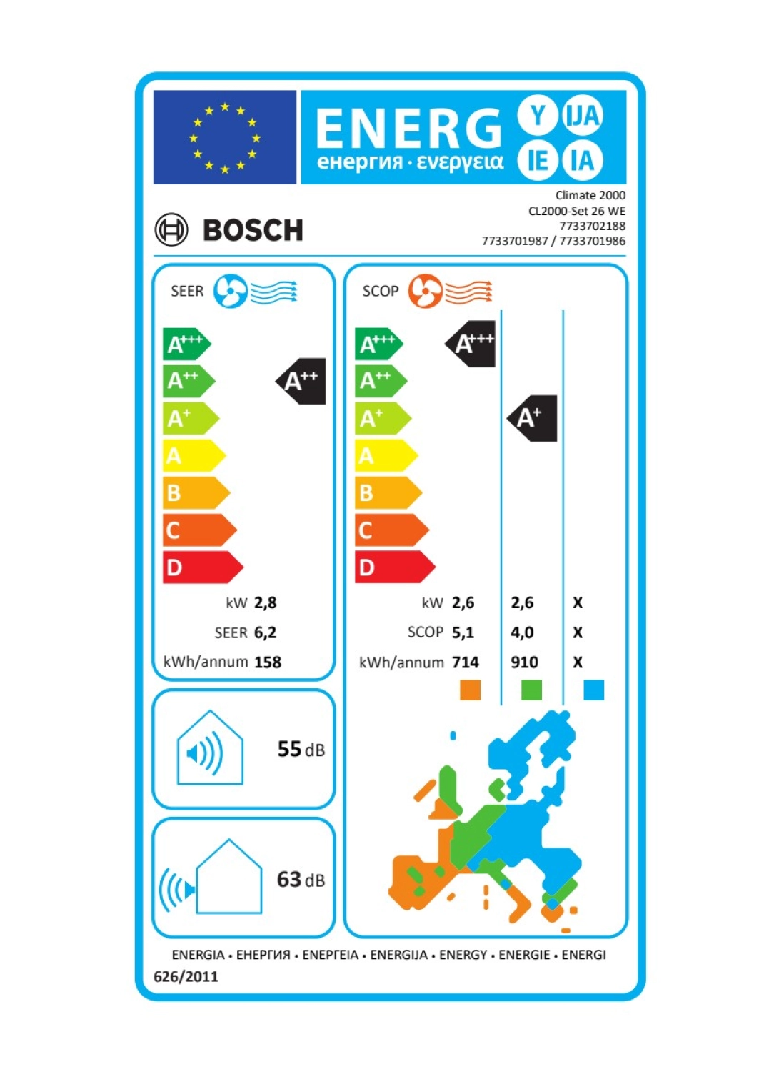 Bosch Climate Cl2000U W 53 E A++ 18000 Btu Duvar Tipi Klima - Görsel 3