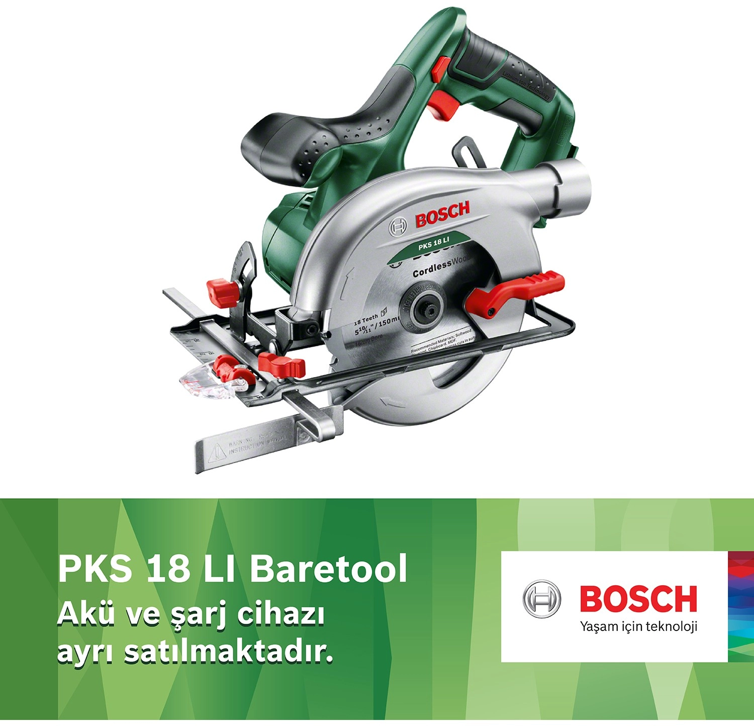 Bosch Pks 18 Li Akülü Daire Testere Baretool ürün görseli