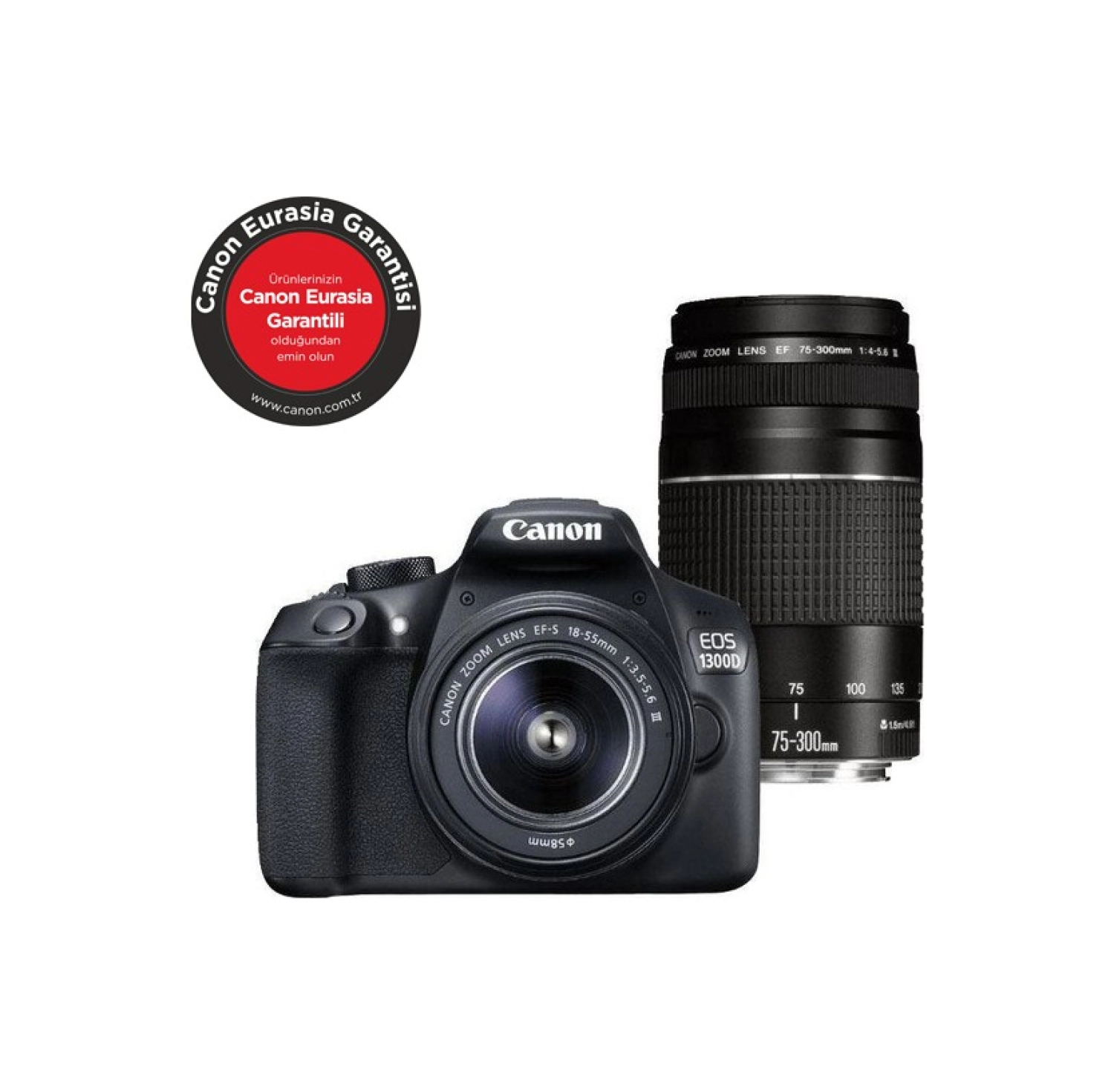 Canon Canon Eos 1300D 18-55 Mm + 75-300 Mm Dc Double Lens Dijital Slr Fotoğraf Makinesi (Canon Eurasia Garantili ) - Görsel 2