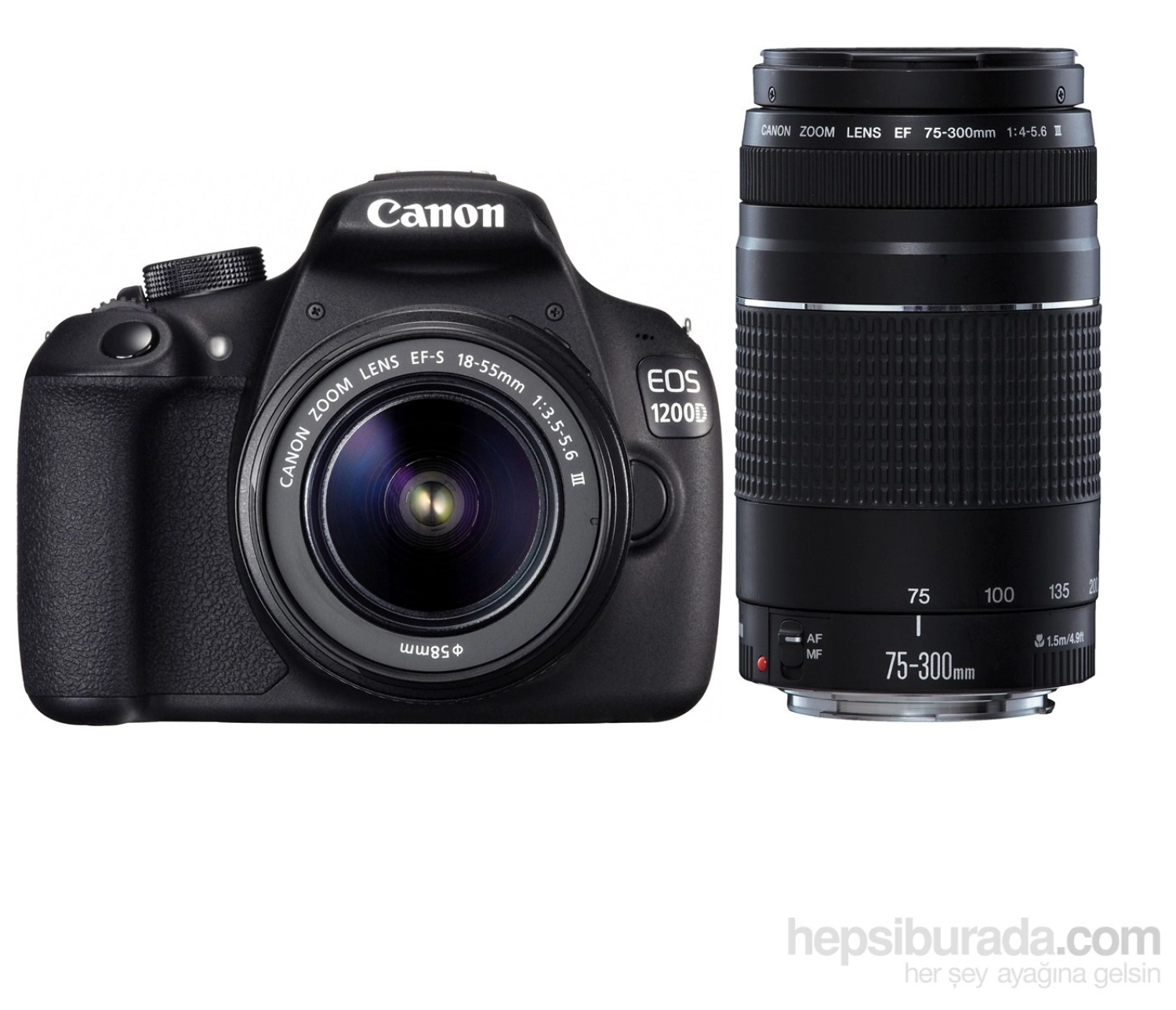 Canon Eos 1200D 18-55+75-300Mm Slr Dijital Fotoğraf Makinesi ürün görseli