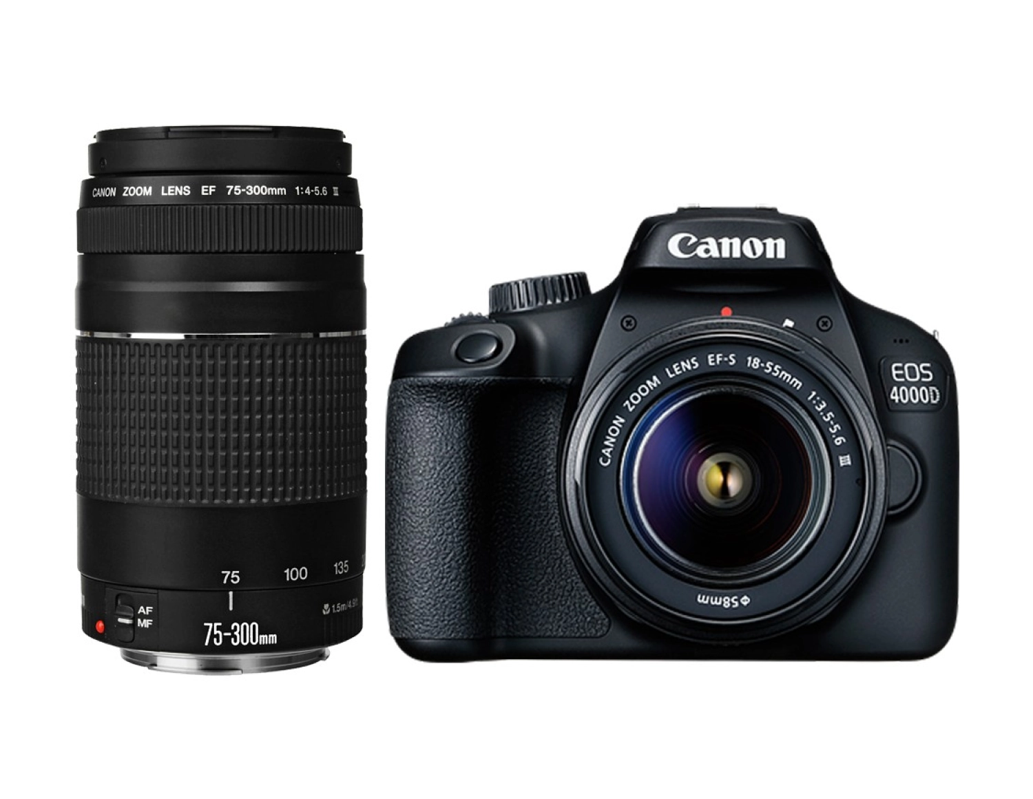 Canon Eos 4000D + 18-55 Mm. Dc + 75-300 Mm. Double Kit ürün görseli