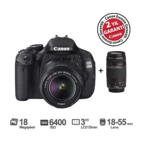 Canon Eos 600D 18-55 + 75-300 Mm Dc 18 Mp 3.0" Slr Dijital Fotoğraf Makinesi