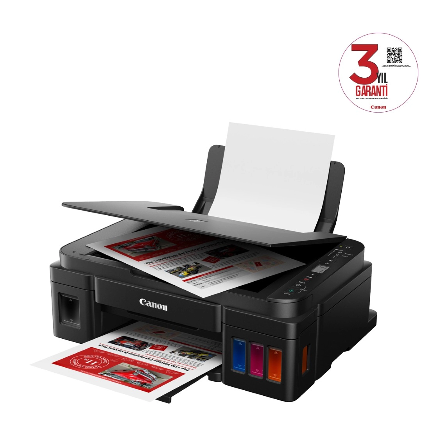 Canon G3416 Wi-Fi + Tarayıcı + Fotokopi Renkli Çok Fonksiyonlu Tanklı Mürekkep Püskürtmeli Yazıcı - Görsel 3