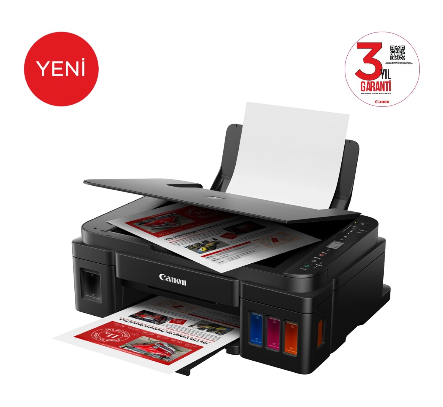 Canon G3416 Wi-Fi + Tarayıcı + Fotokopi Renkli Çok Fonksiyonlu Tanklı Mürekkep Püskürtmeli Yazıcı - Görsel 5