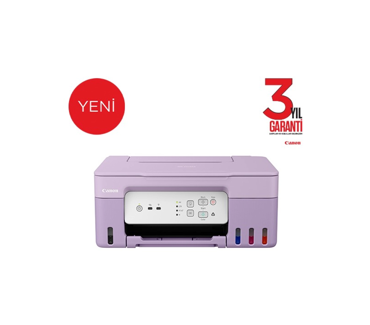 Canon G3430 Wi-Fi + Tarayıcı + Fotokopi Renkli Çok Fonksiyonlu Tanklı Mor Mürekkep Püskürtmeli Yazıcı - Görsel 2