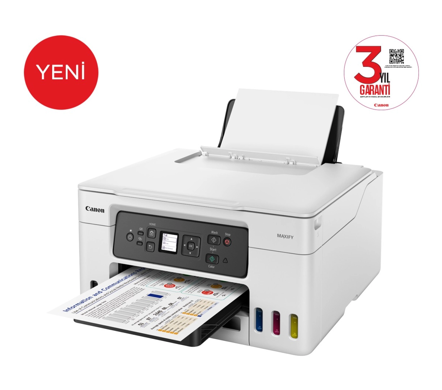 Canon Maxify Gx3040 Wi-Fi + Tarayıcı + Fotokopi Renkli Çok Fonksiyonlu Tanklı Mürekkep Püskürtmeli Yazıcı ürün görseli