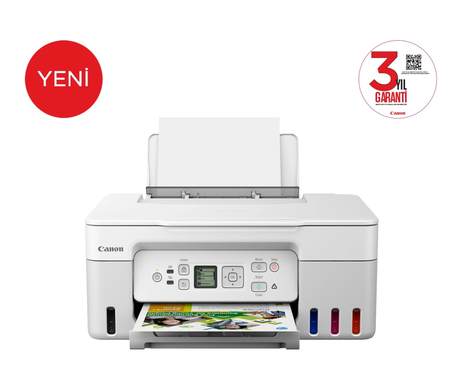 Canon Pixma G3470 Çok Fonksiyonlu Renkli Mürekkep Tanklı Beyaz Yazıcı/Tarama + Fotokopi/Wifi - Görsel 2