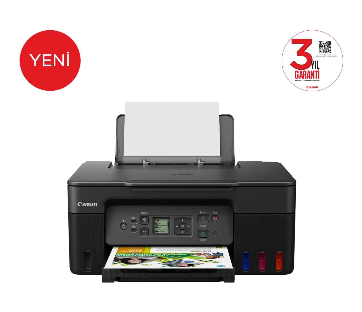 Canon Pixma G3470 Çok Fonksiyonlu Renkli Mürekkep Tanklı Siyah Yazıcı/Tarama + Fotokopi/Wifi - Görsel 2