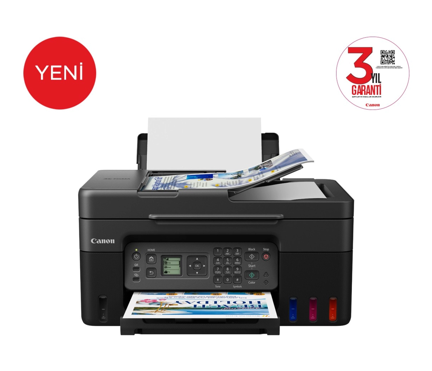 Canon Pixma G4470 Çok Fonksyonlu Renkli Mürekkep Tanklı Yazıcı/ Fotokopi + Tarama + Faks/ Wifi/ Airprint - Görsel 2