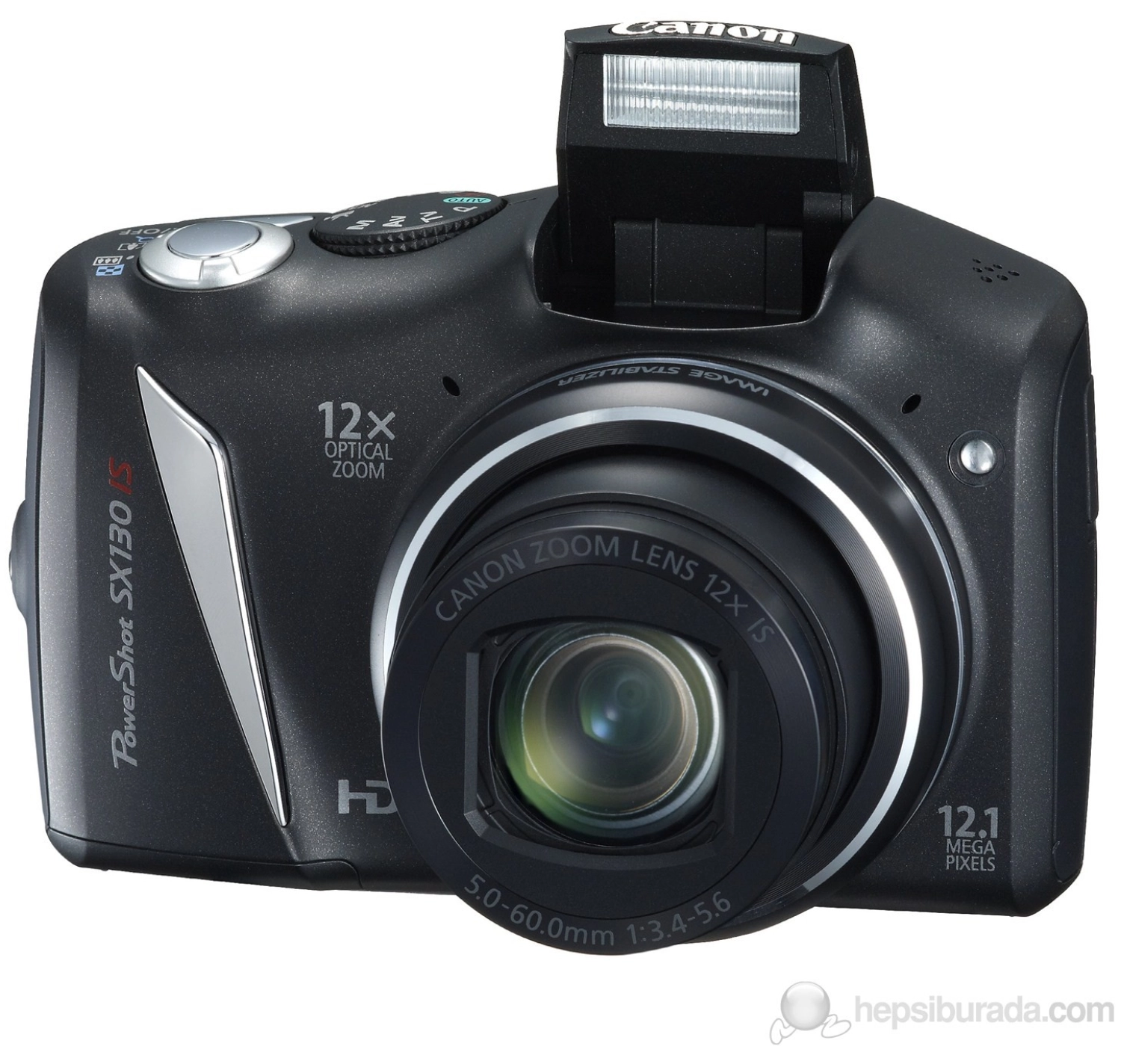 Canon Powershot Sx130 Is 12.1Mp 3.0" Lcd 12X Optik Dijital Fotoğraf Makinesi - Görsel 2