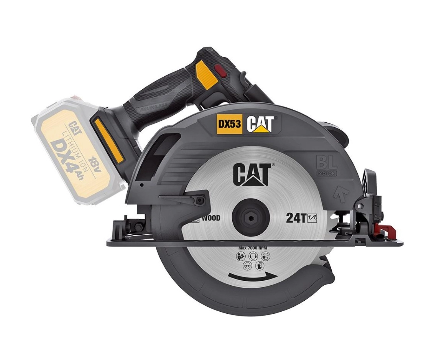 Cat Dx53B 18Volt 185Mm Kömürsüz Profesyonel Daire Testere - Görsel 2