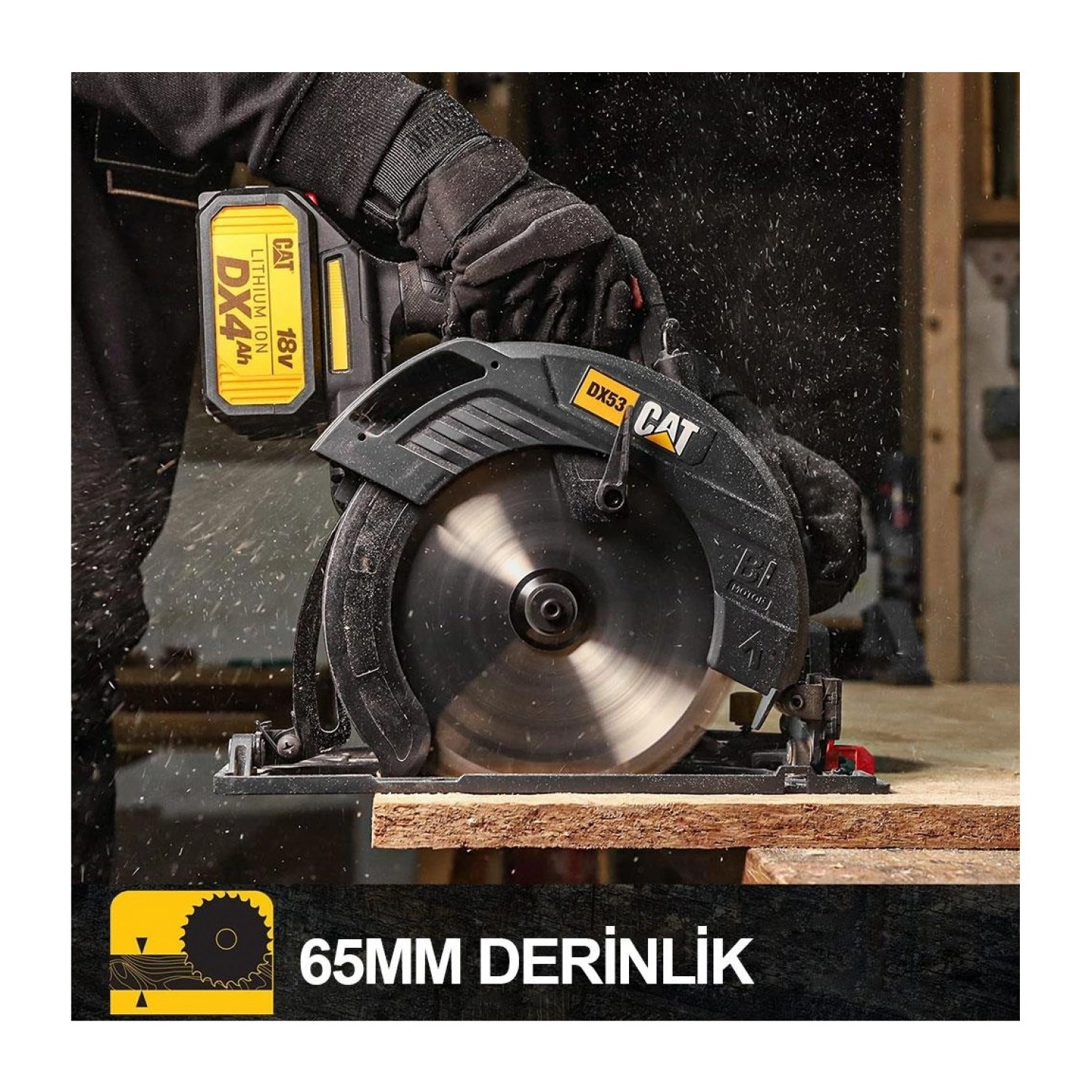 Cat Dx53B 18Volt 185Mm Kömürsüz Profesyonel Daire Testere - Görsel 3