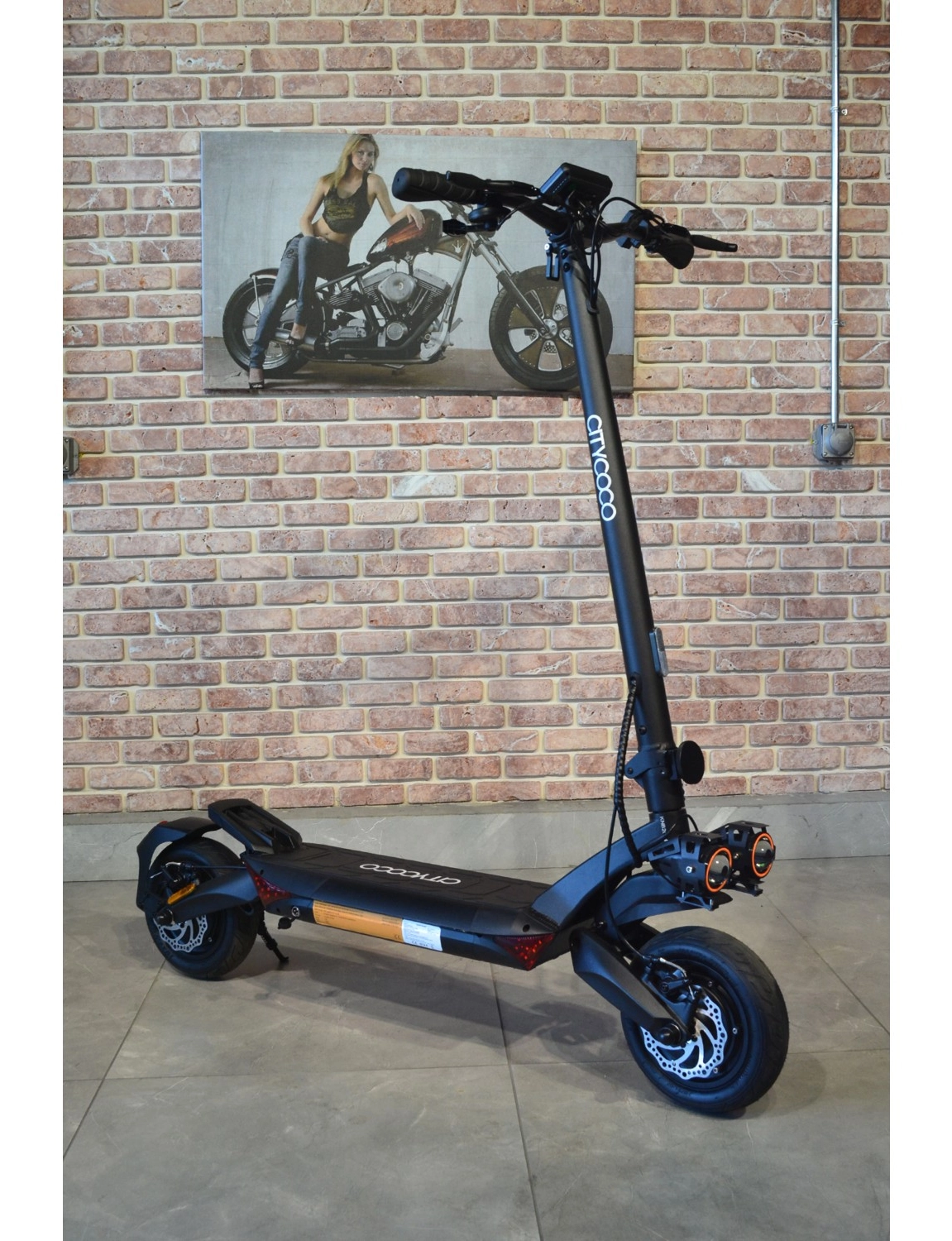 Citycoco Mx-T10 1600W Çift Motor Katlanabilir Elektrikli Scooter Siyah - Görsel 4