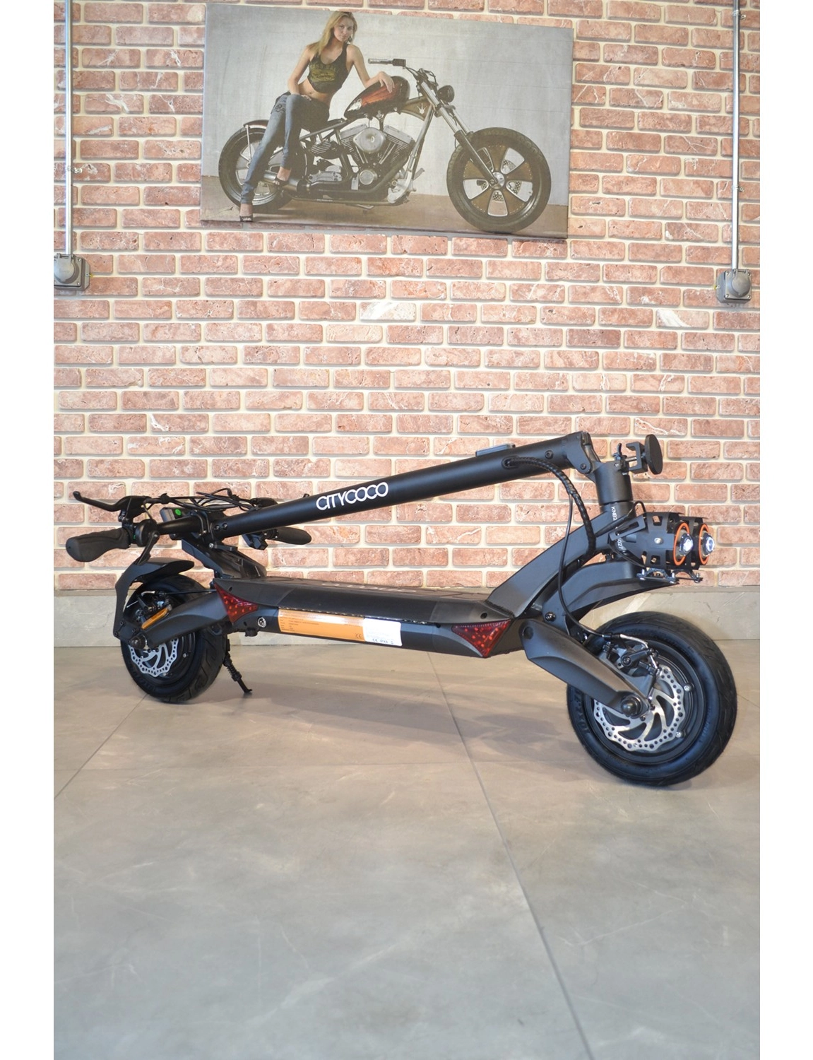 Citycoco Mx-T10 1600W Çift Motor Katlanabilir Elektrikli Scooter Siyah - Görsel 5