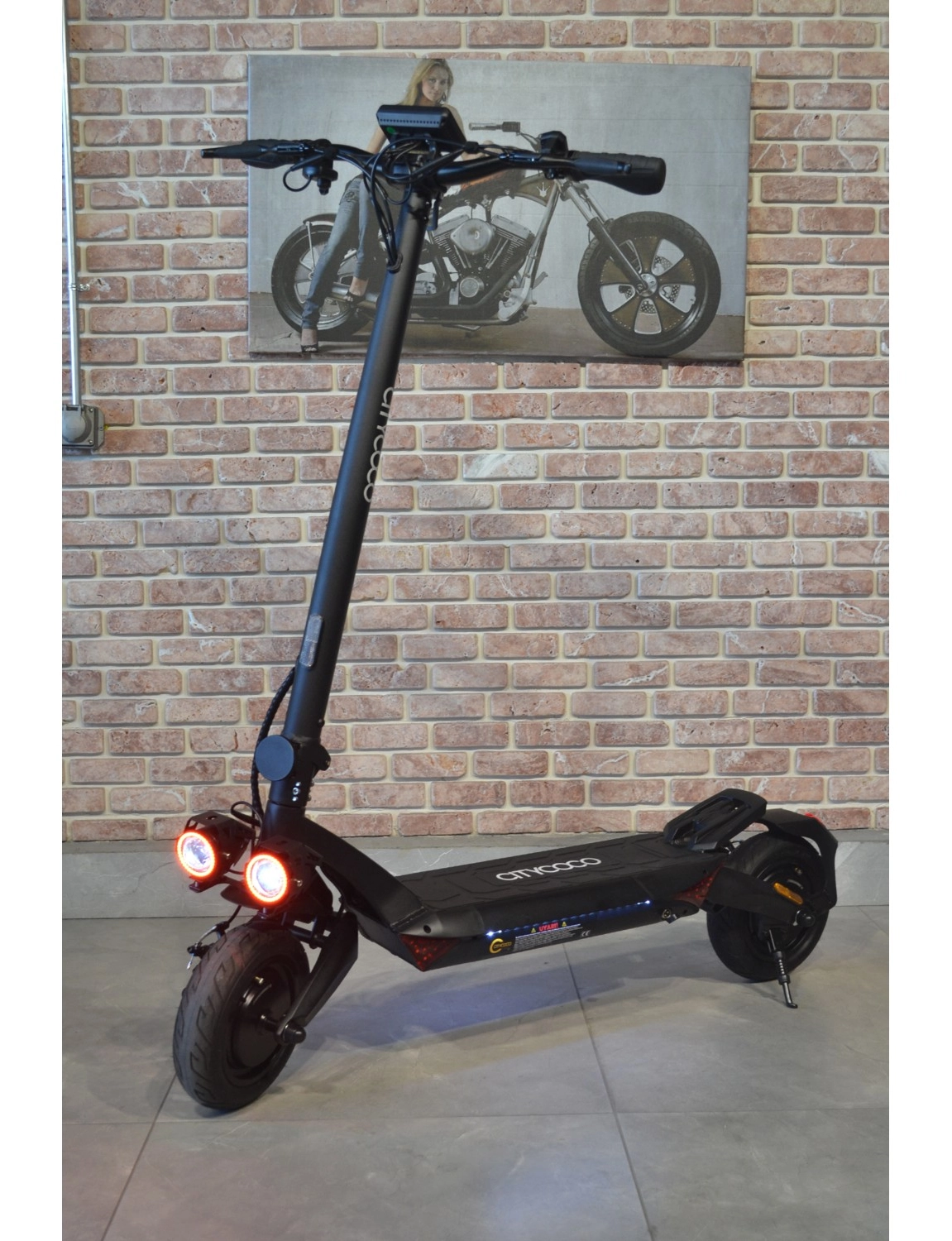 Citycoco Mx-T10 1600W Çift Motor Katlanabilir Elektrikli Scooter Siyah ürün görseli