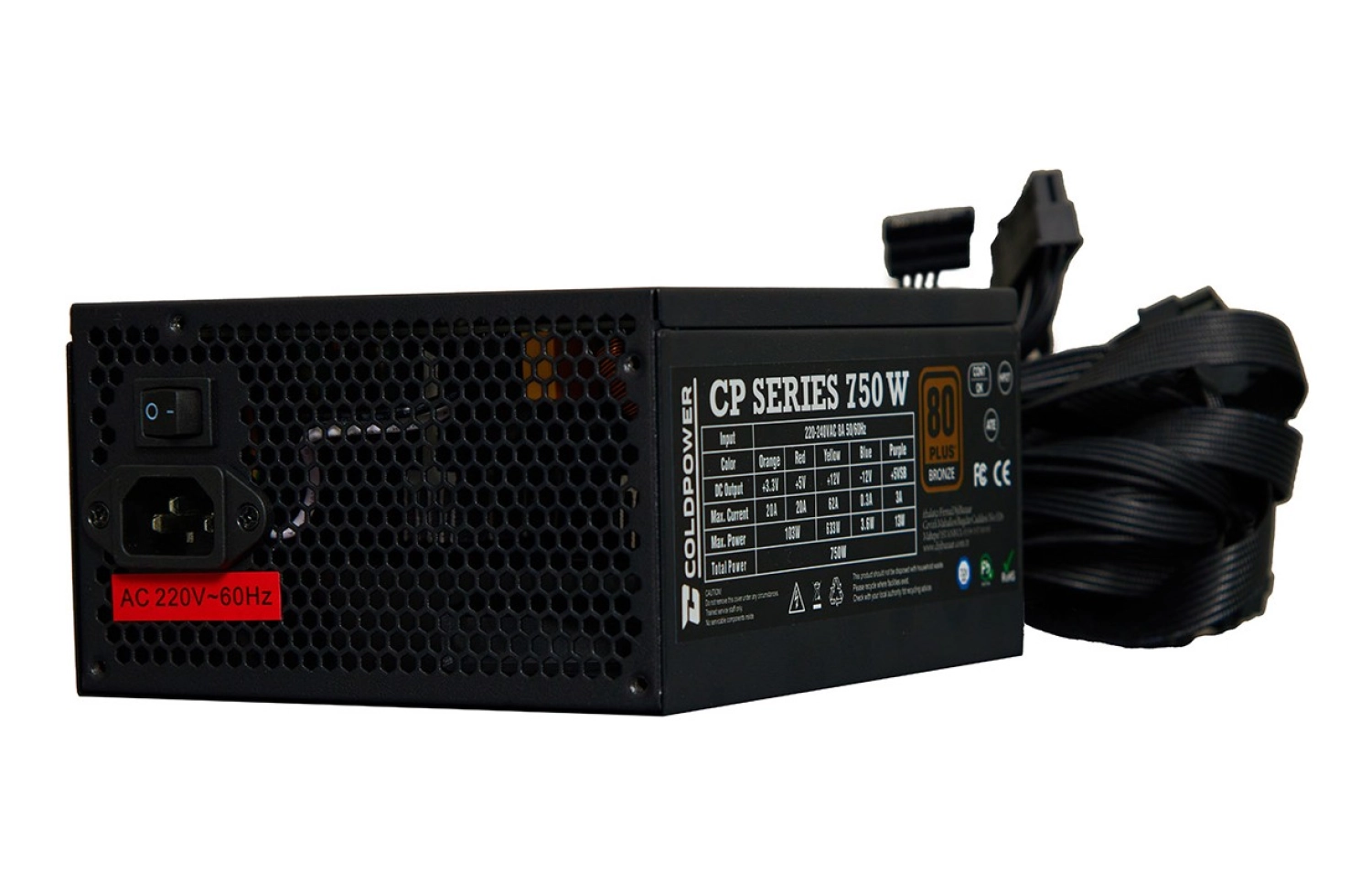 Cold Power Coldpower Cp Series 750D 750 Watt 80+ Bronze Güç Kaynağı 750 Watt Psu ürün görseli