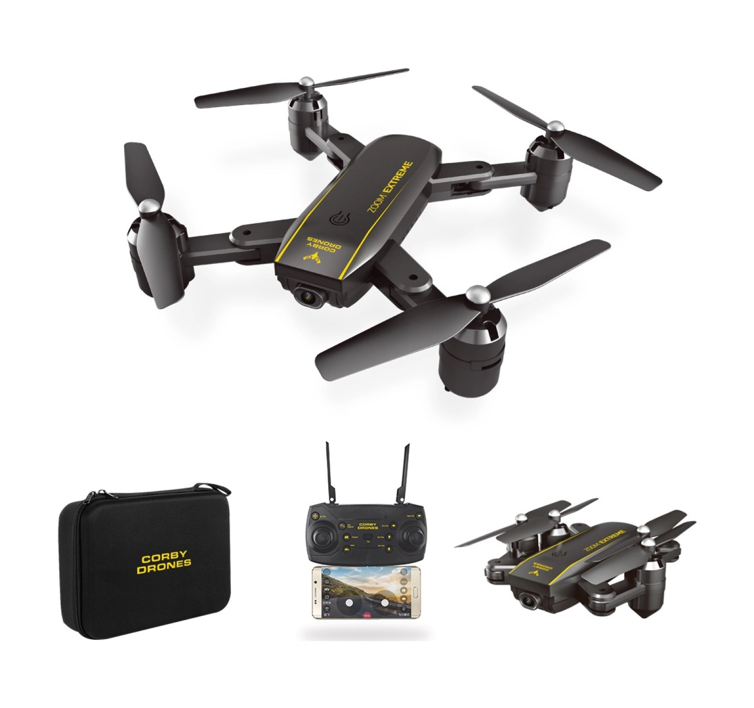 Corby Cx015 Wifi Kameralı Katlanabilir 1080P Smart Drone ürün görseli