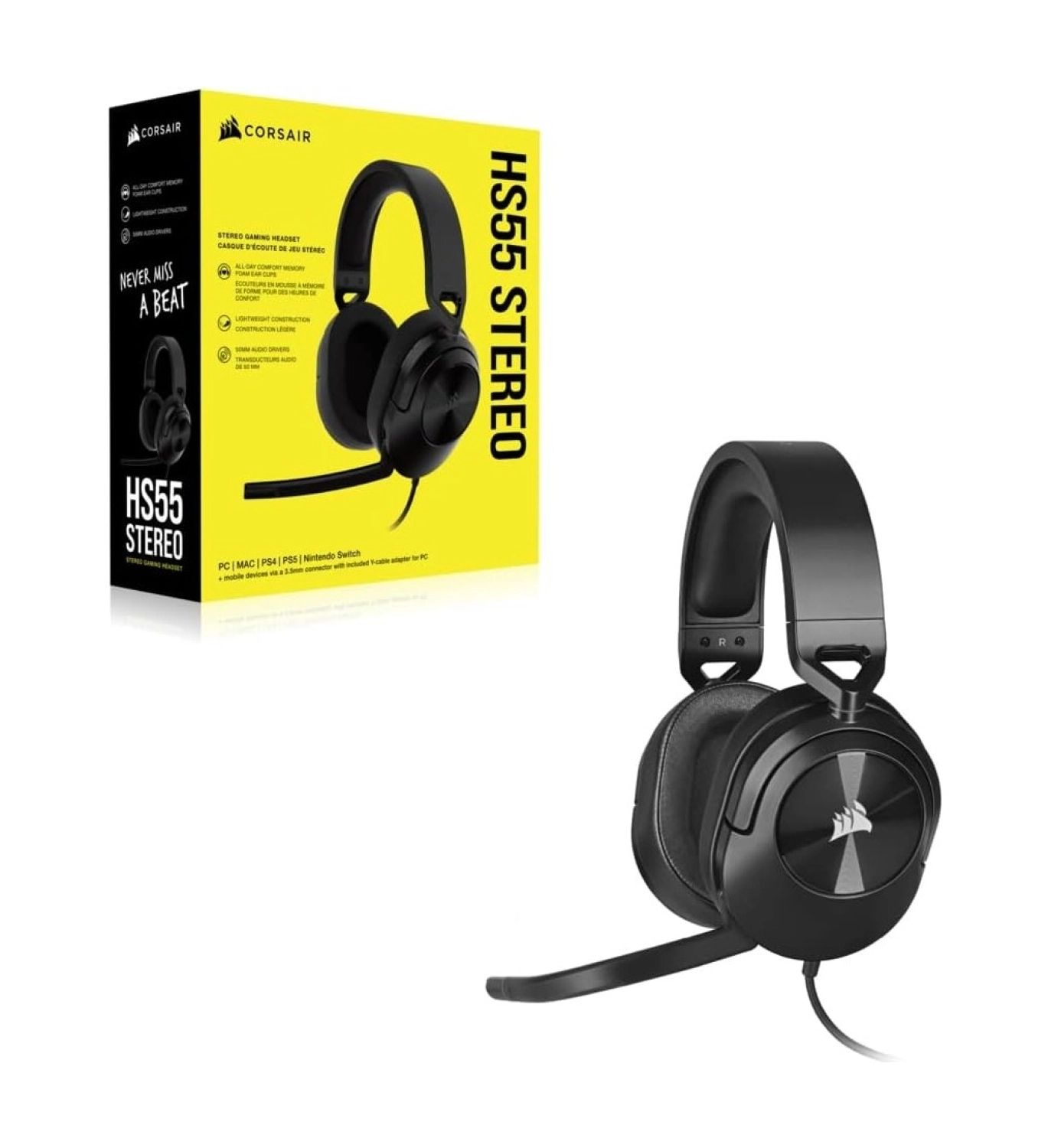 Corsair Hs55 Stereo Ca-9011260-Eu Siyah Oyuncu Kulaklığı - Görsel 4