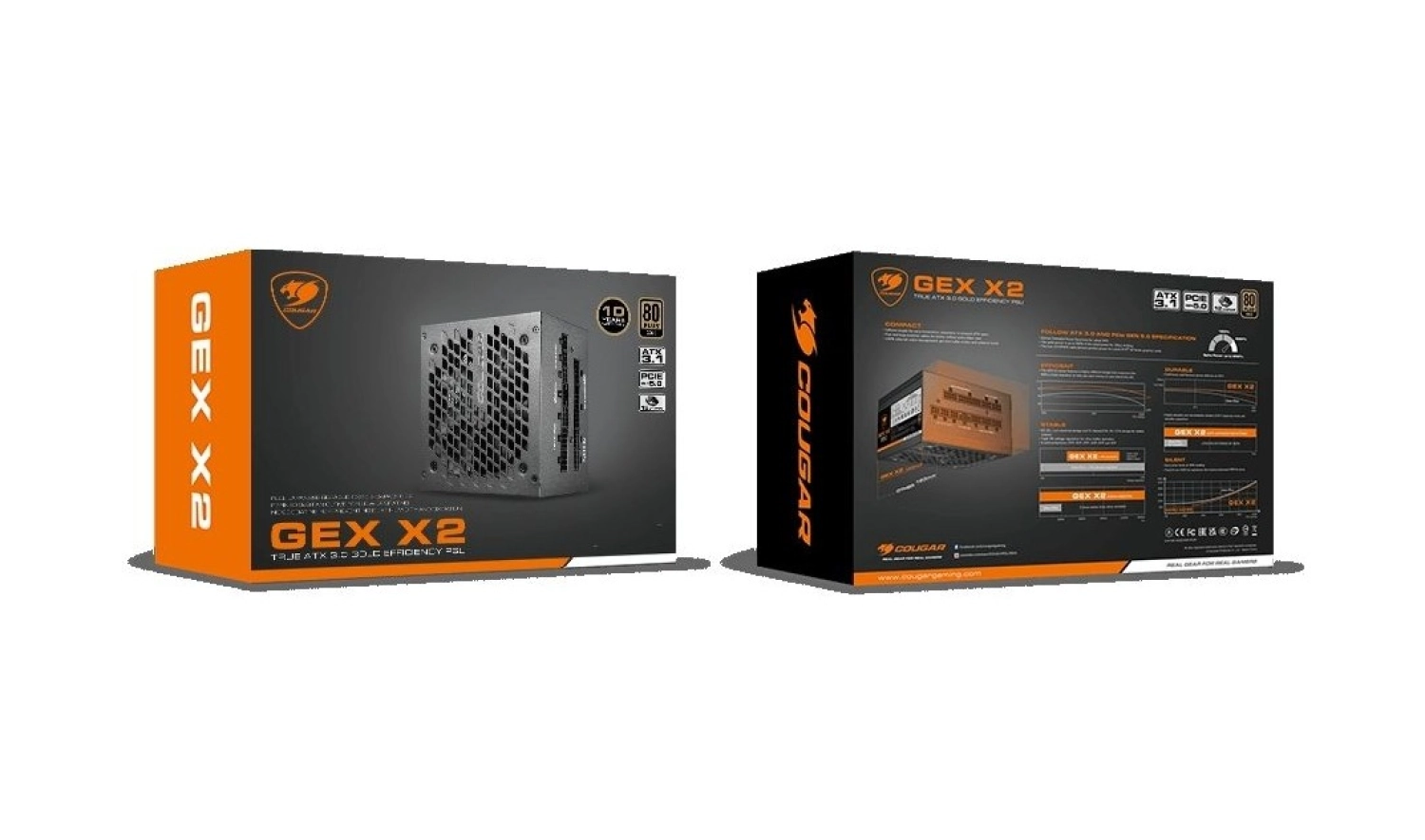 Cougar 850W Gold Gex X2 Gen 5.0 Power 80+ Full Mod Cgr-Gex X2-850 - Görsel 4