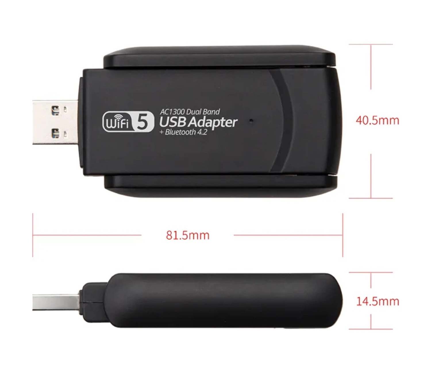 Coverzone Wireless Adaptör Wifi Ağ Kartı Masaüstü Bilgisayar Pc Ile Uyumlu 2,4G 5G Usb 3.0 Ac1300 - Görsel 4