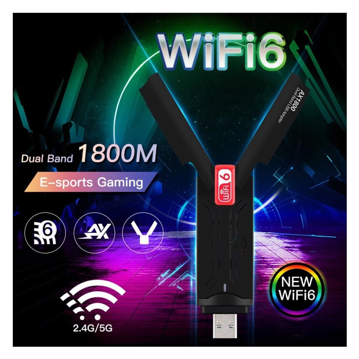 Coverzone Wireless Wifi 6 Usb Adaptör Ax1800 Dual Band 2.4/5Ghz Usb 3.0 Ağ Kartı - Görsel 5