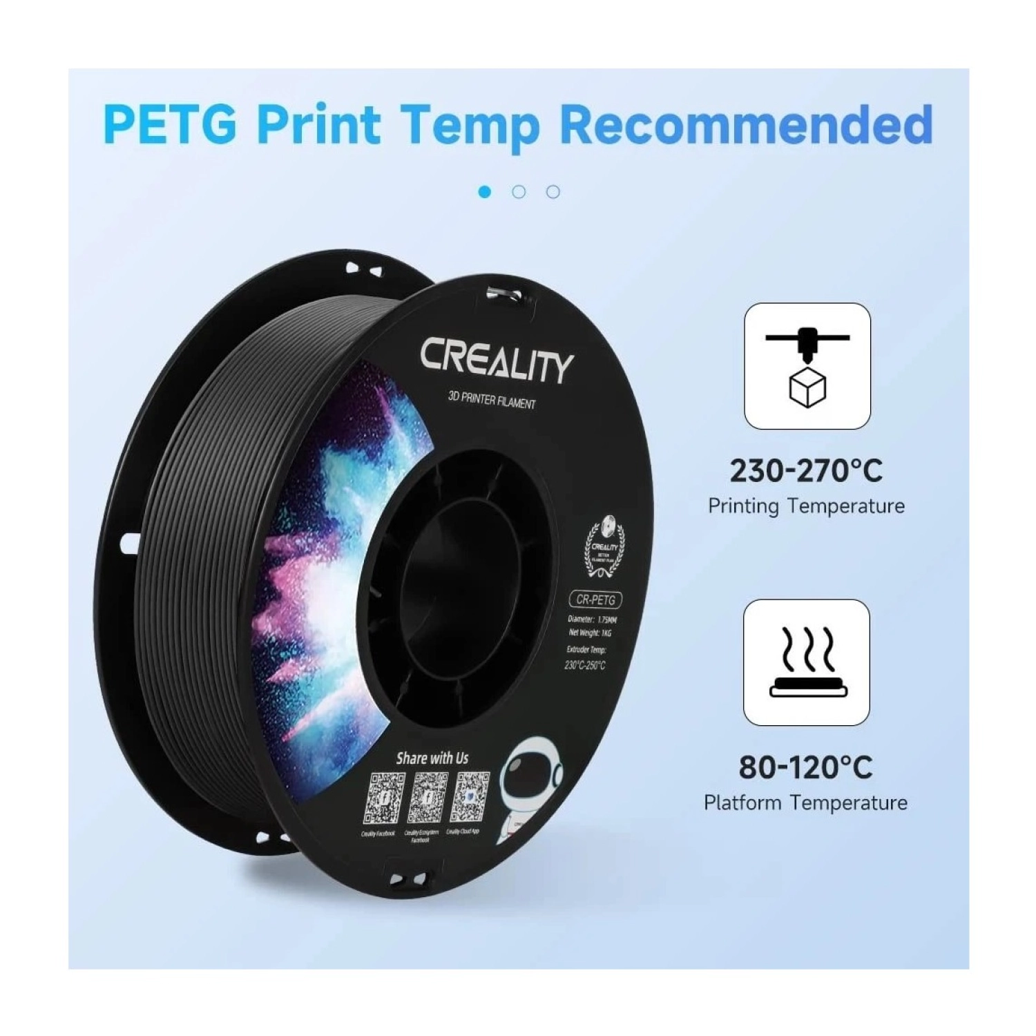 Creality Cr-Petg Siyah Filament 1.75Mm - - Görsel 4