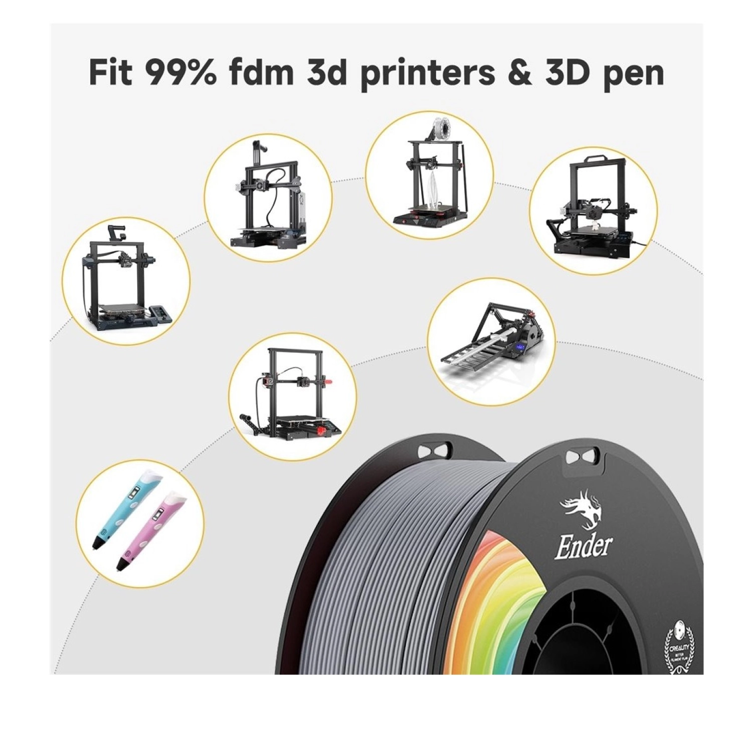 Creality Ender Pla+ Filament Gri 1.75Mm - Görsel 3