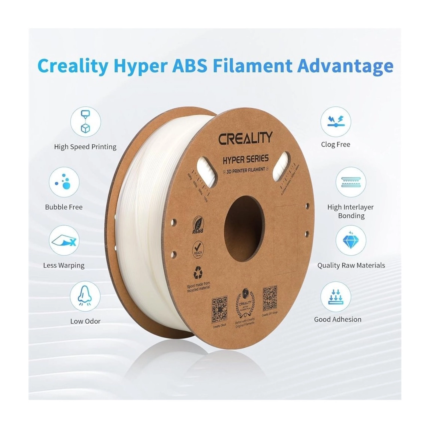 Creality Hyper Abs Beyaz Filament 1.75Mm 1000Gr - Görsel 3